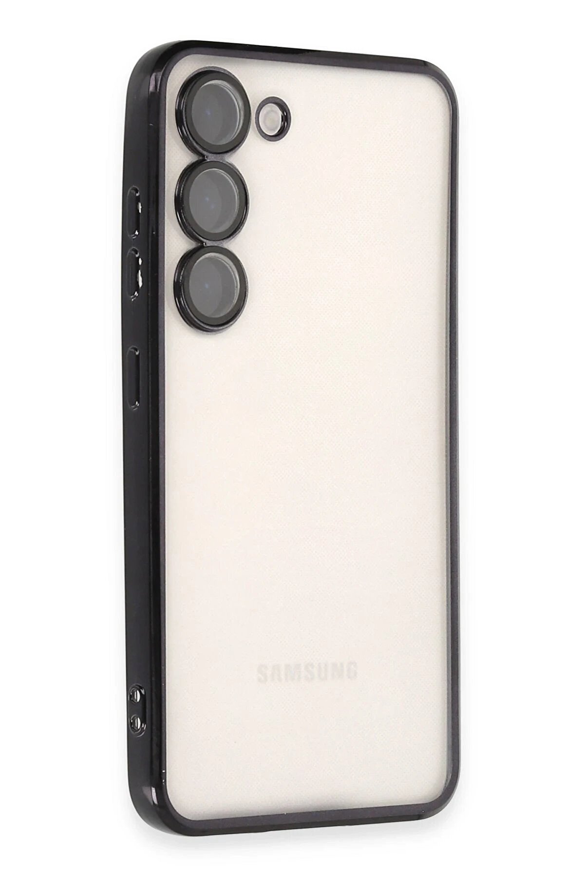 CepteToptan Samsung Galaxy S23 Kılıf Lensli Silikon - Siyah - DROPX9562-5378