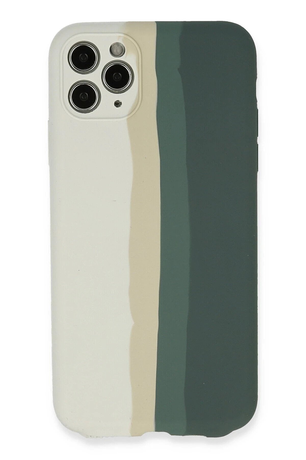 CepteToptan iPhone 11 Pro Kılıf Ebruli Lansman Silikon - Beyaz-Gri - DROPX4701-4460