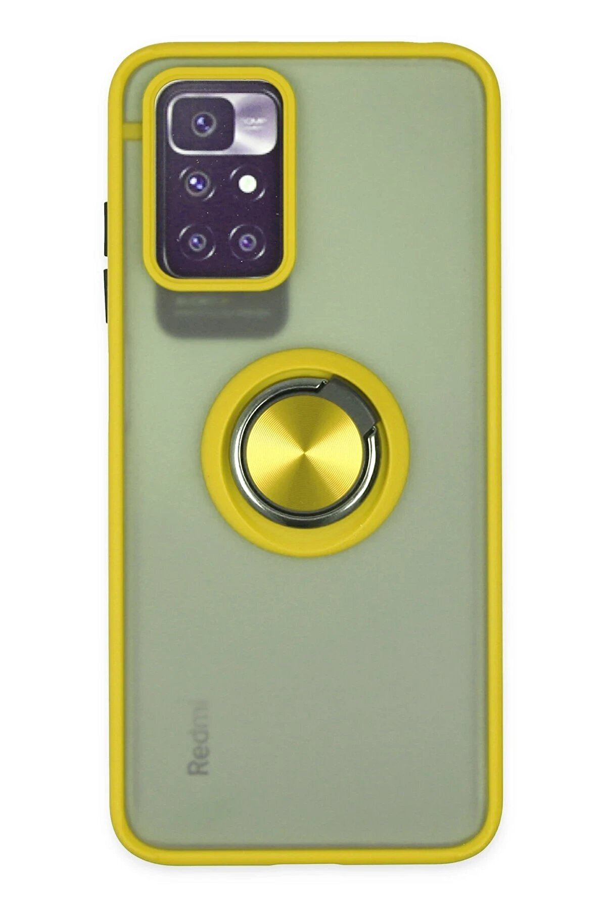 CepteToptan Xiaomi Redmi 10 2022 Kılıf Montreal Yüzüklü Silikon Kapak - Sarı - DROPX2790-2324