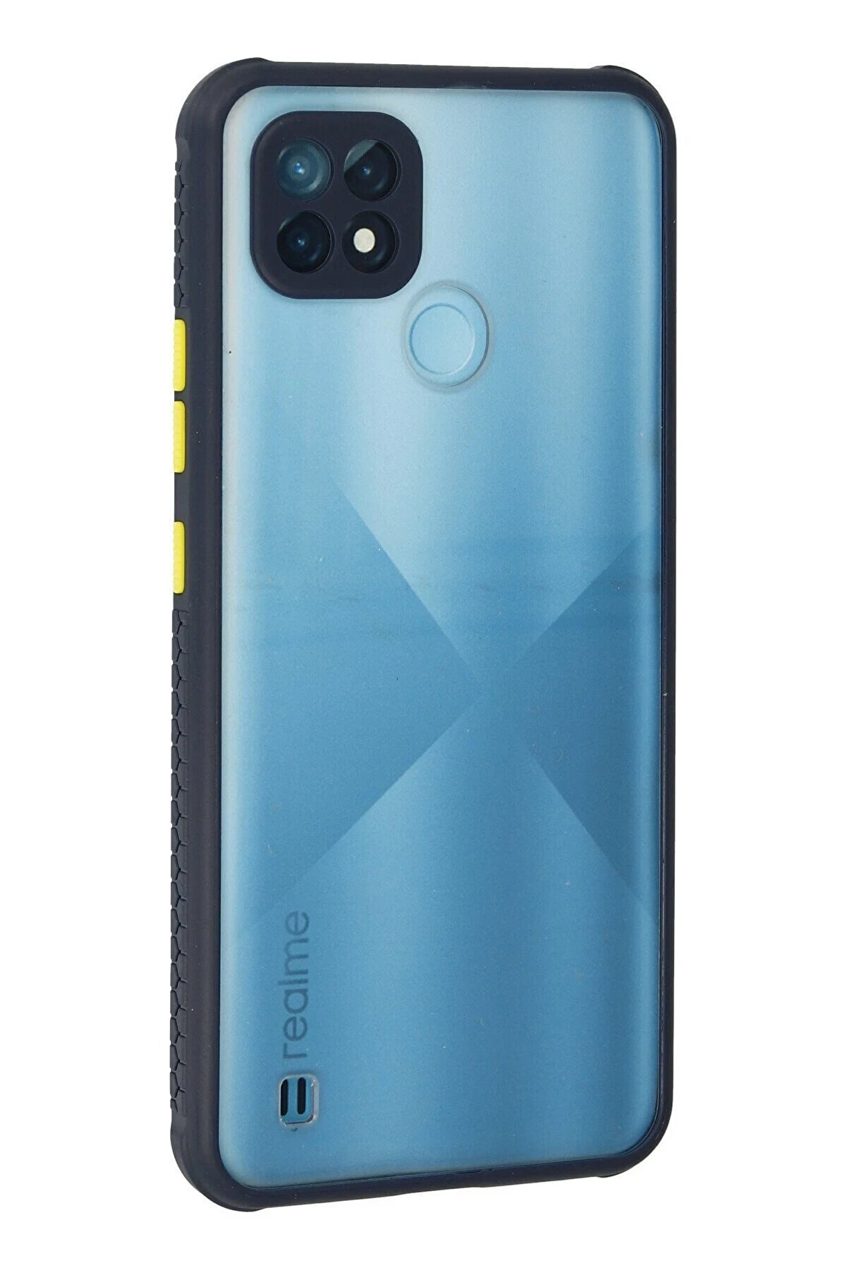 Realme C21 Kılıf Mi̇ami̇ Şeffaf Si̇li̇kon - Laci̇vert - Dropx7623-6030