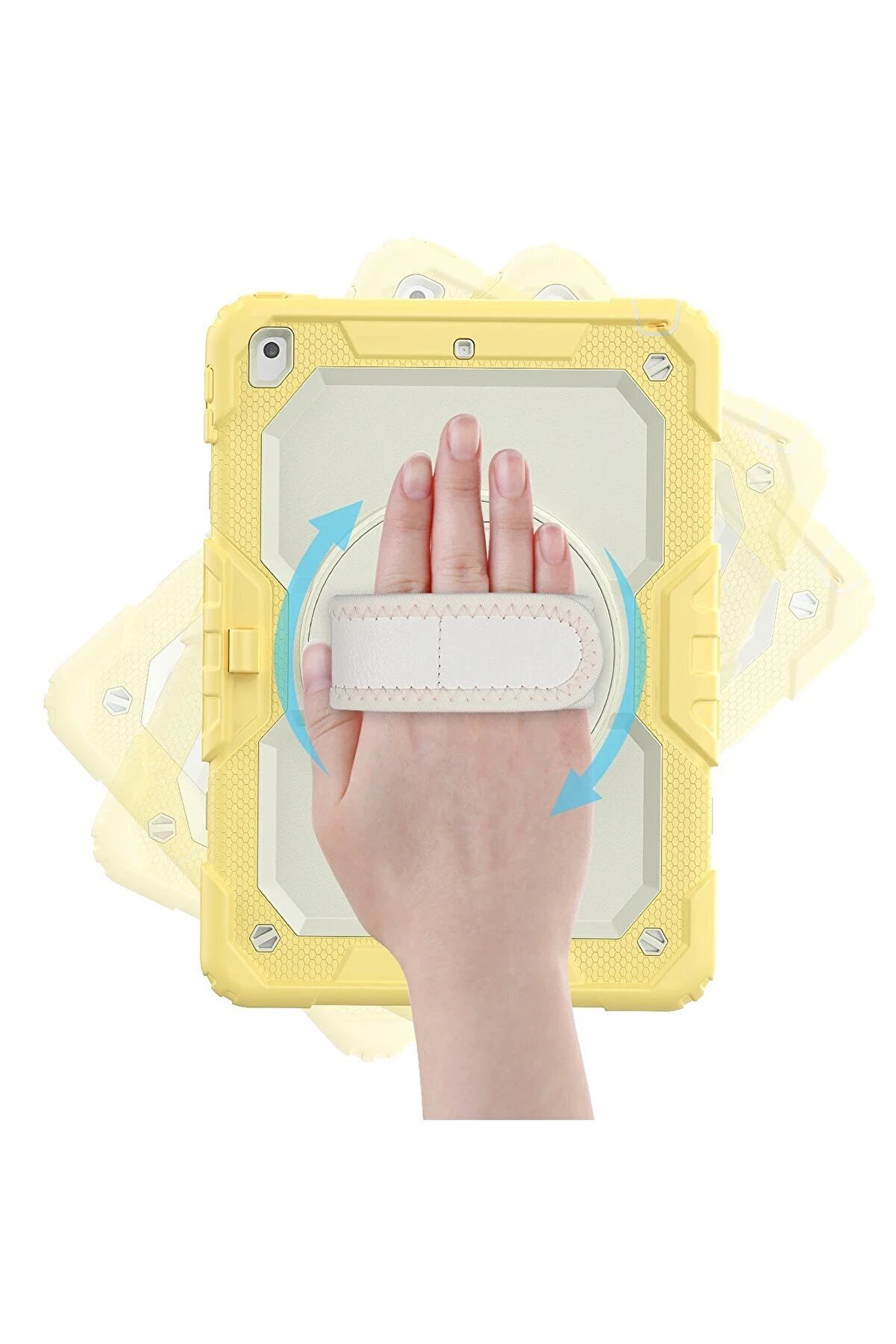 İpad 10.2 (7.Nesi̇l) Kılıf Strap New Tablet Kapak - Sarı - Dropx6941-7675