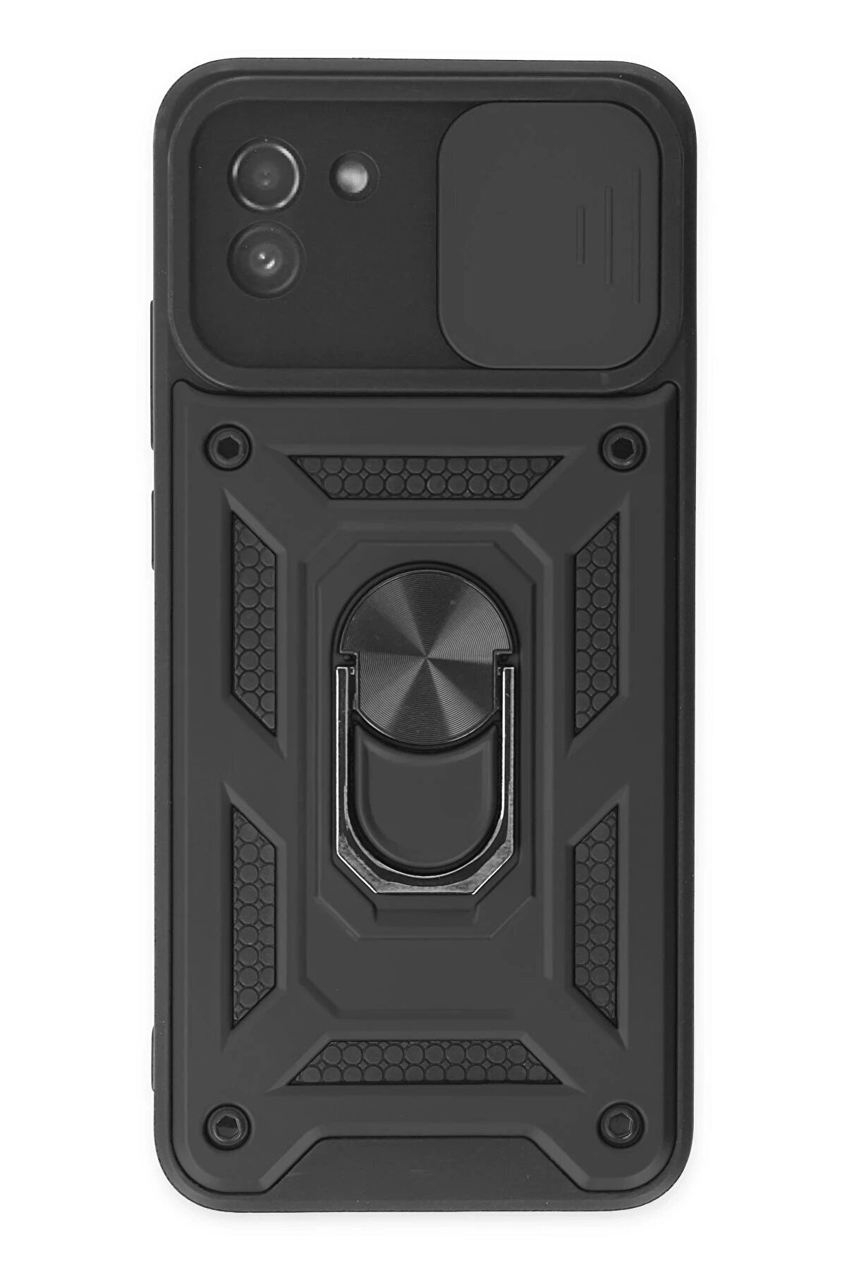 Samsung Galaxy A03 Kılıf Pars Lens Yüzüklü Si̇li̇kon - Si̇yah - Dropx4097-1294