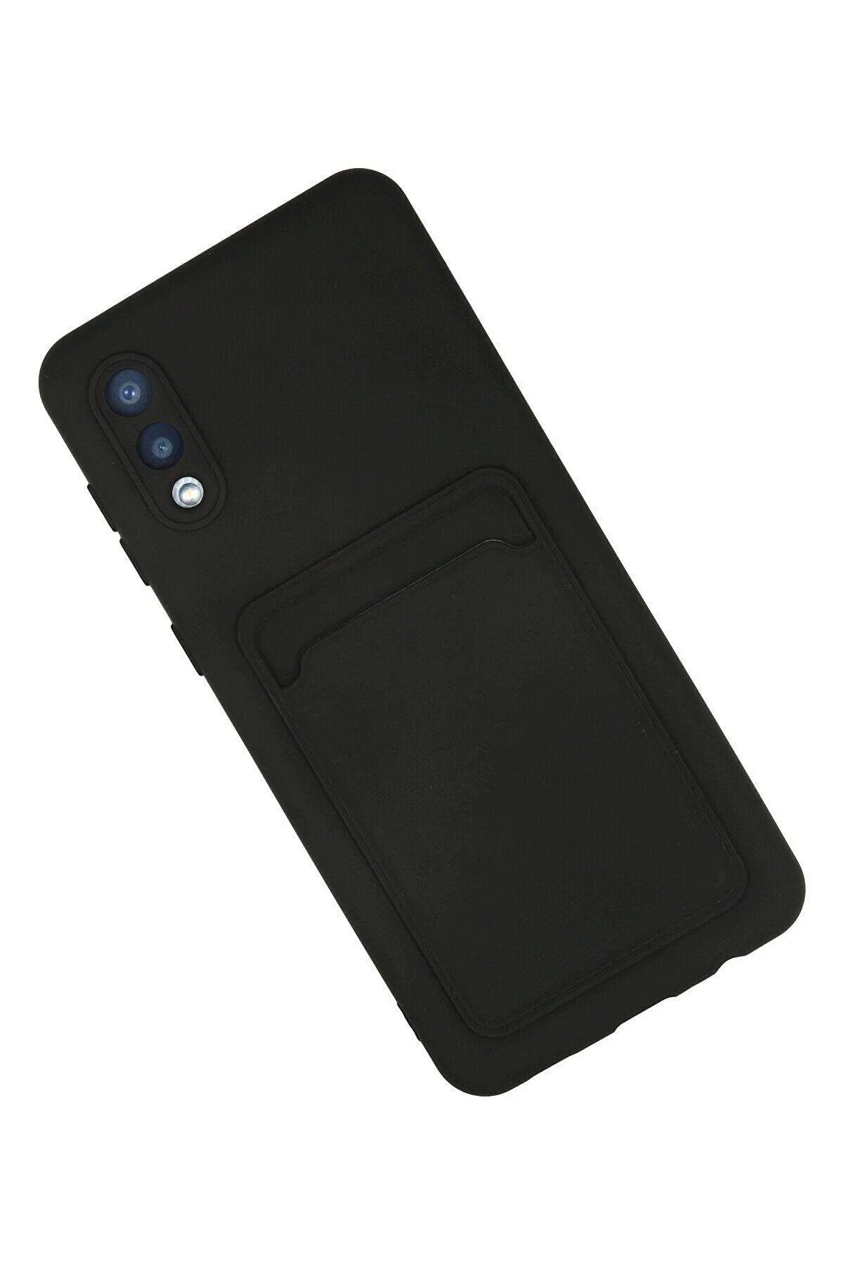 Samsung Galaxy A02 Kılıf Kelvi̇n Kartvi̇zi̇tli̇ Si̇li̇kon - Si̇yah - Dropx6701-7642