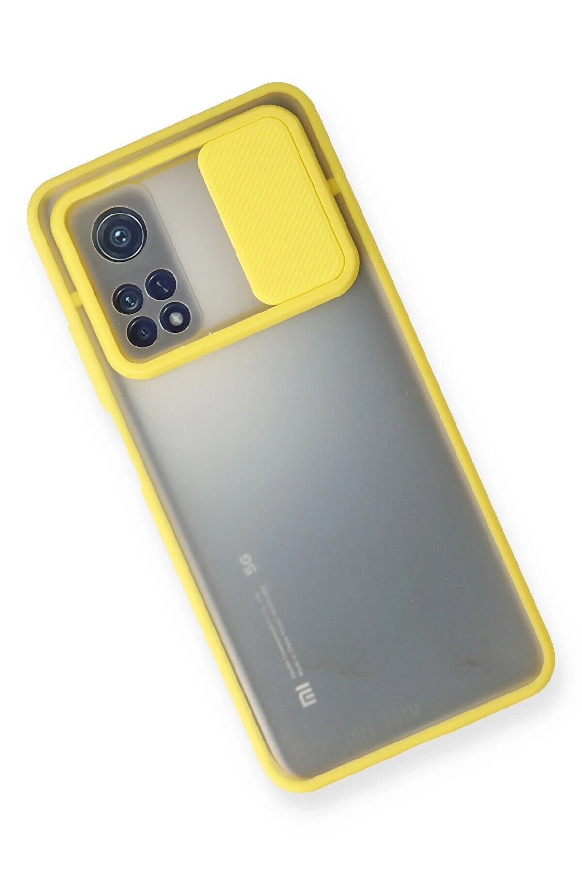 Xi̇aomi̇ Mi̇ 10T Kılıf Palm Buzlu Kamera Sürgülü Si̇li̇kon - Sarı - Dropx5863-1136
