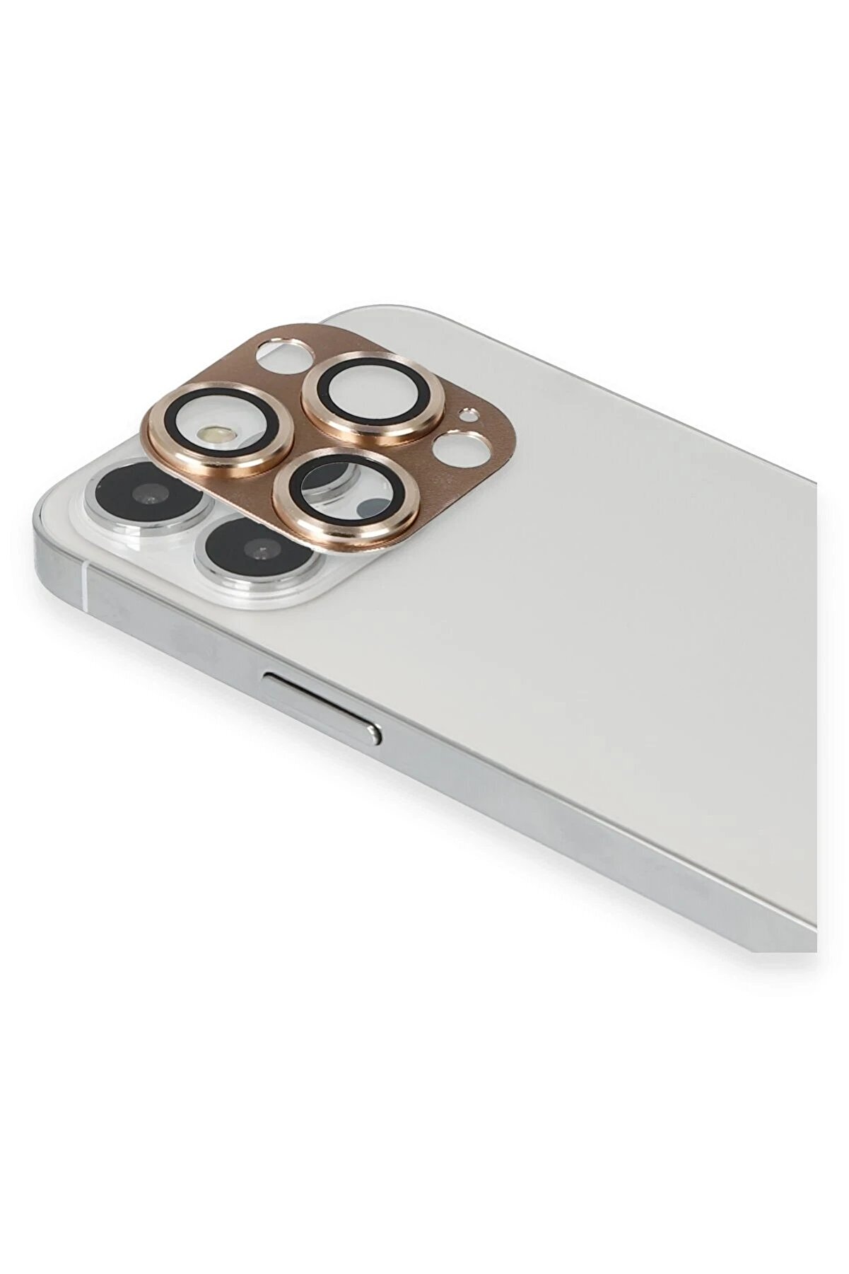 İphone 13 Pro Max Pers Alümi̇nyum Kamera Lens - Gold - Dropx6609-8713