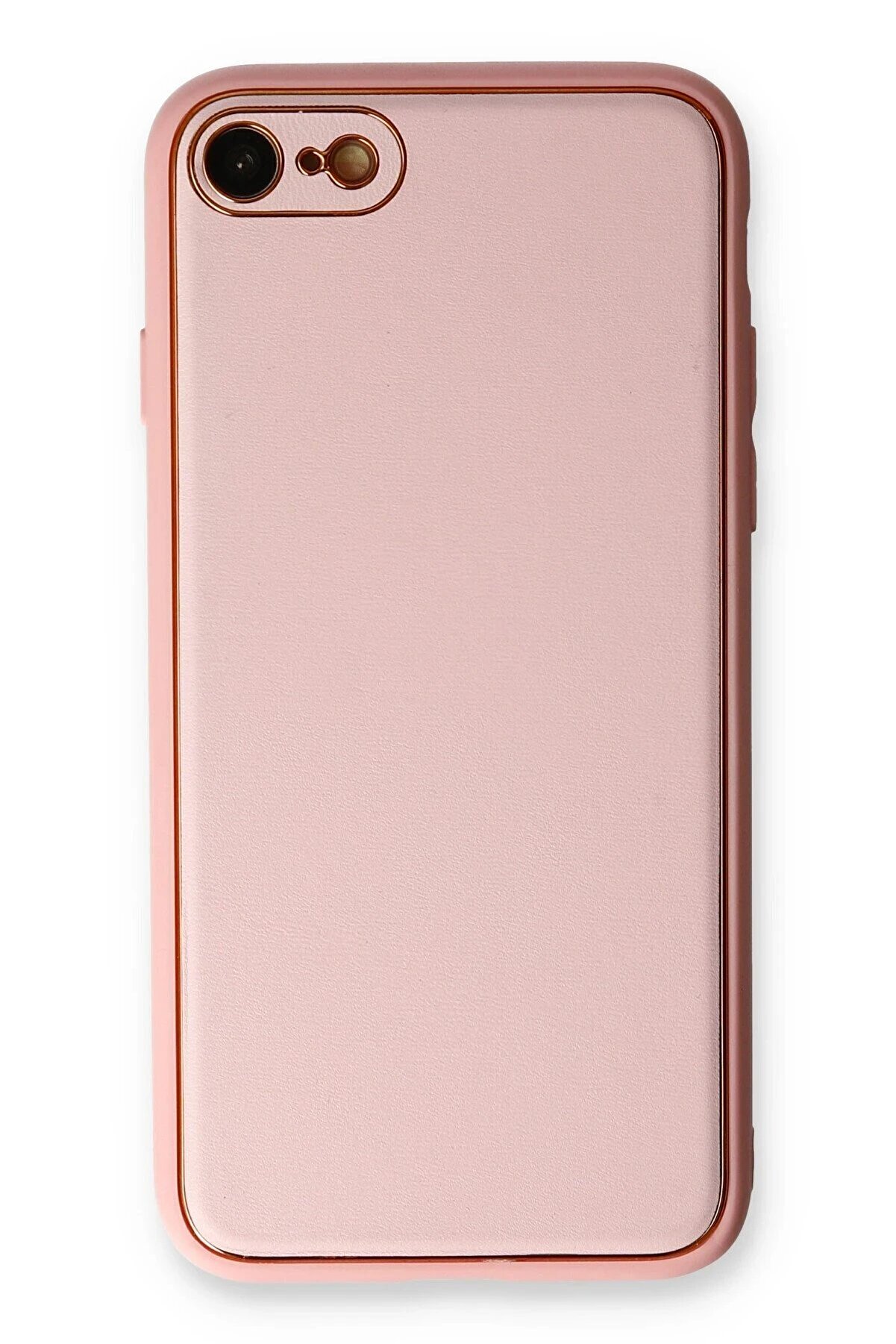 CepteToptan iPhone 7 Kılıf Coco Deri Silikon Kapak - Pudra - DROPX6818-6064