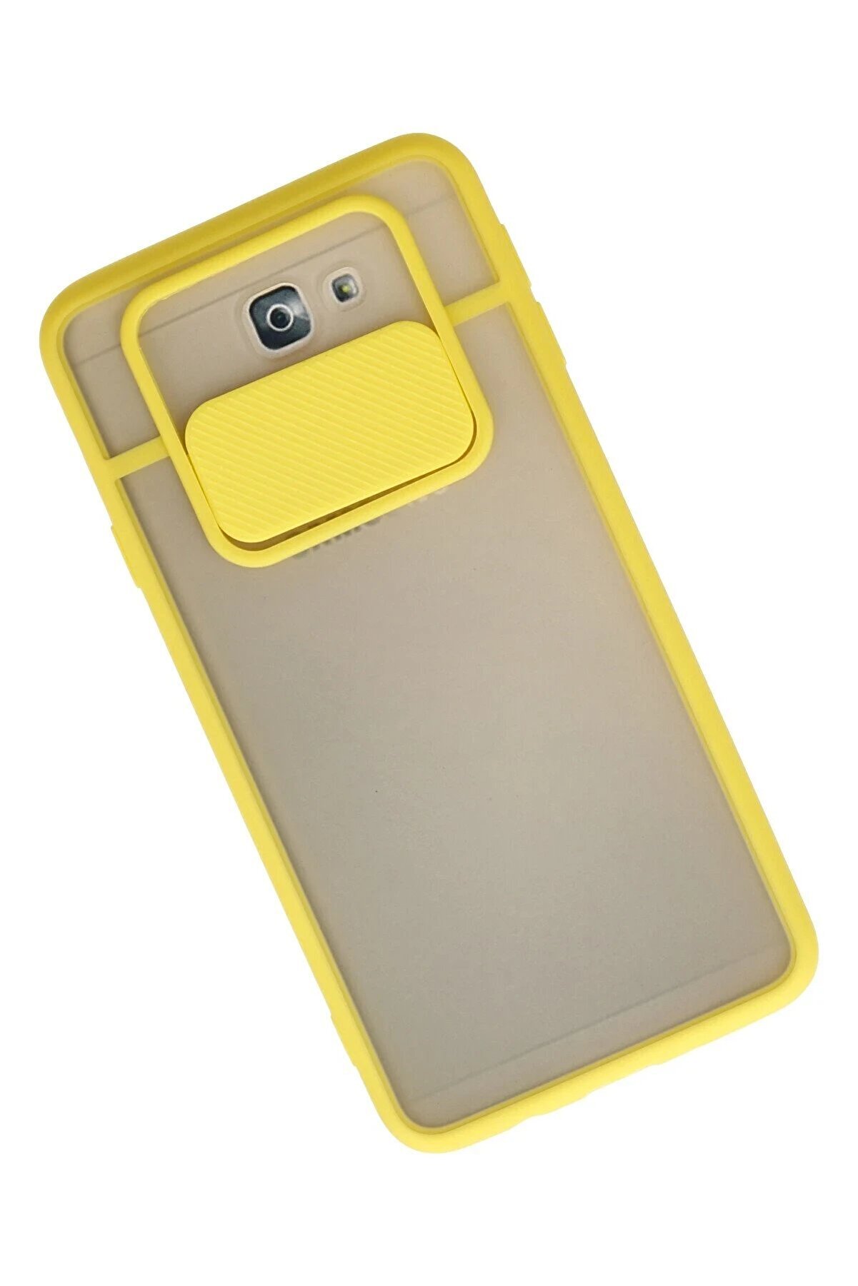 Samsung Galaxy J7 Pri̇me Kılıf Palm Buzlu Kamera Sürgülü Si̇li̇kon - Sarı - Dropx8301-9671