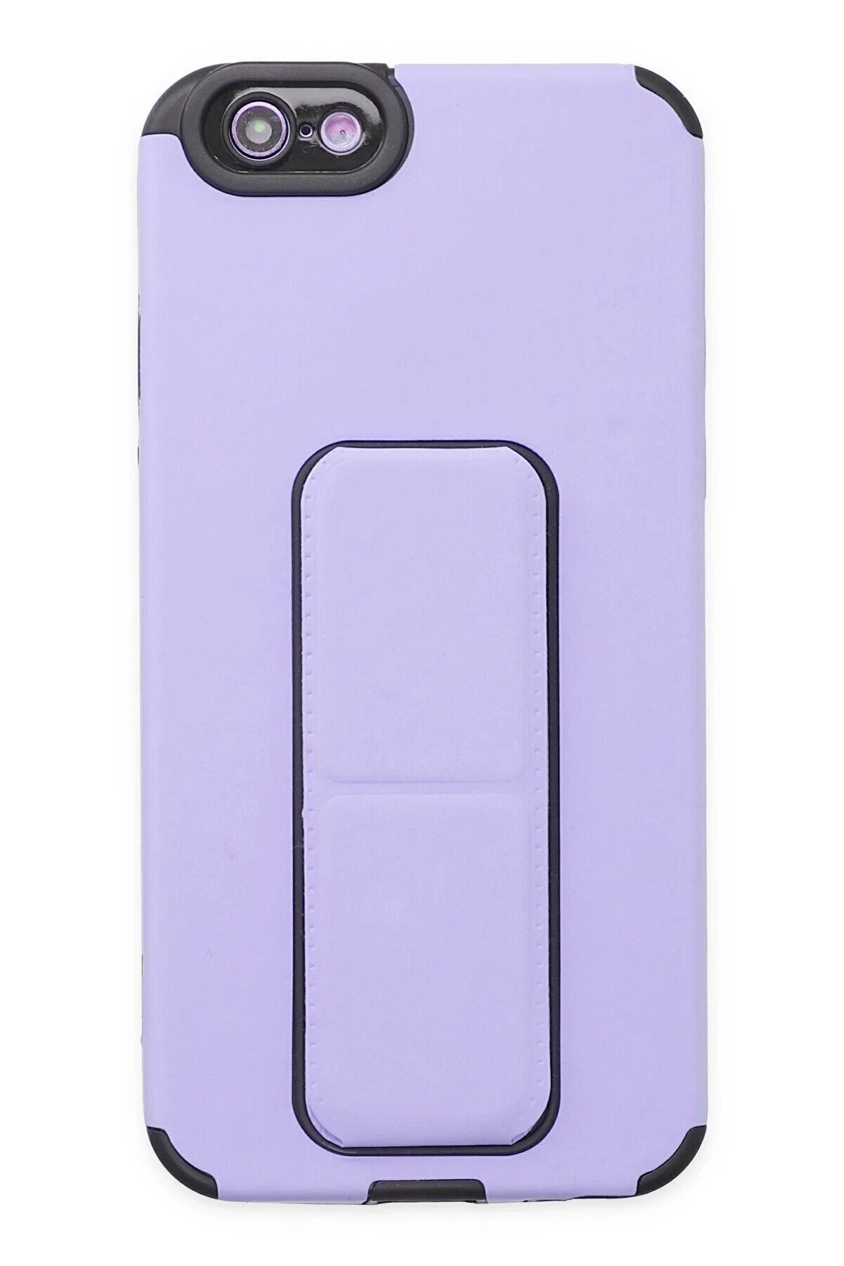 CepteToptan iPhone 6 Kılıf Mega Standlı Silikon - Lila - DROPX7571-8338