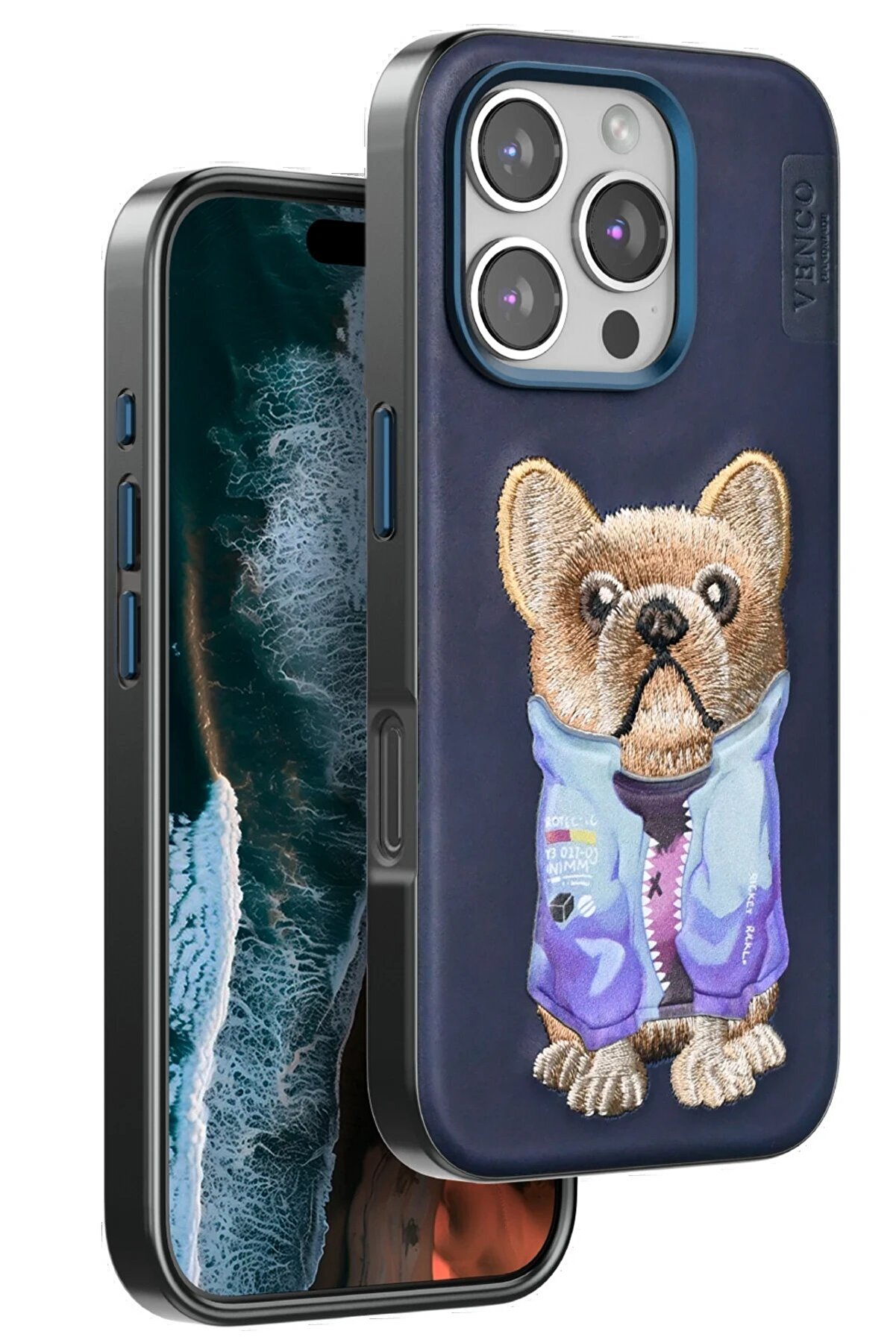 DropCep iPhone 16 Pro Max Cute Desenli Kapak - Lacivert - Ogz1709-5408
