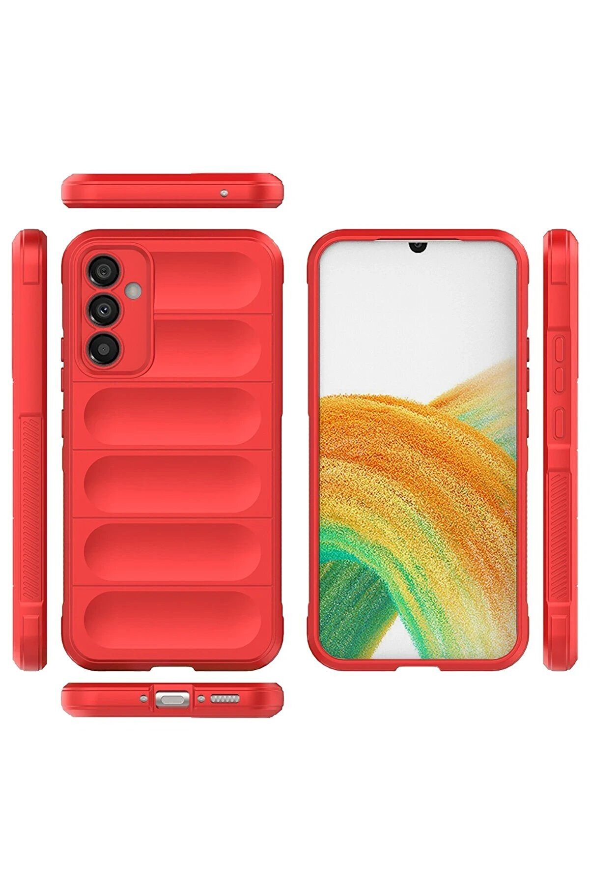 CepteToptan Samsung Galaxy M34 5G Kılıf Optimum Silikon - Kırmızı - DROPX9216-4234