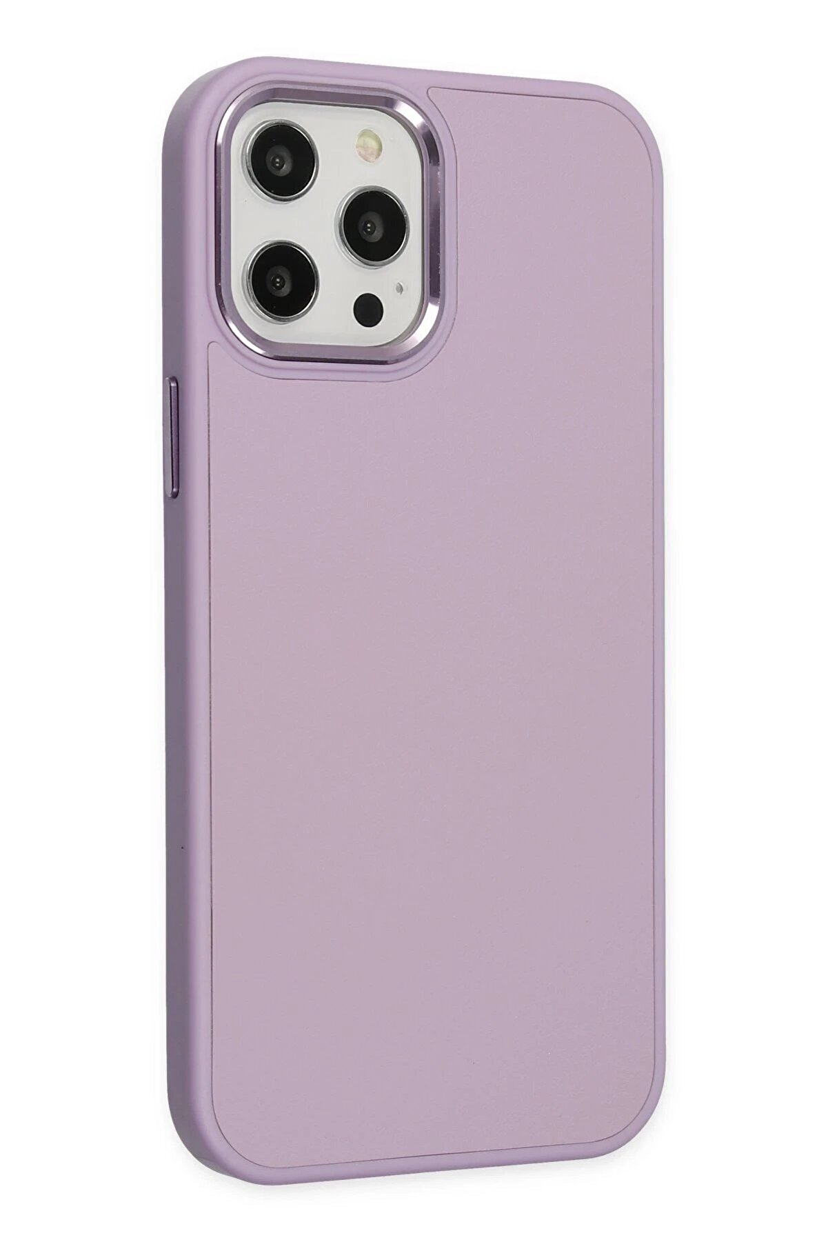 İphone 12 Pro Max Kılıf Asya Deri̇ Si̇li̇kon - Li̇la - Dropx5360-9172