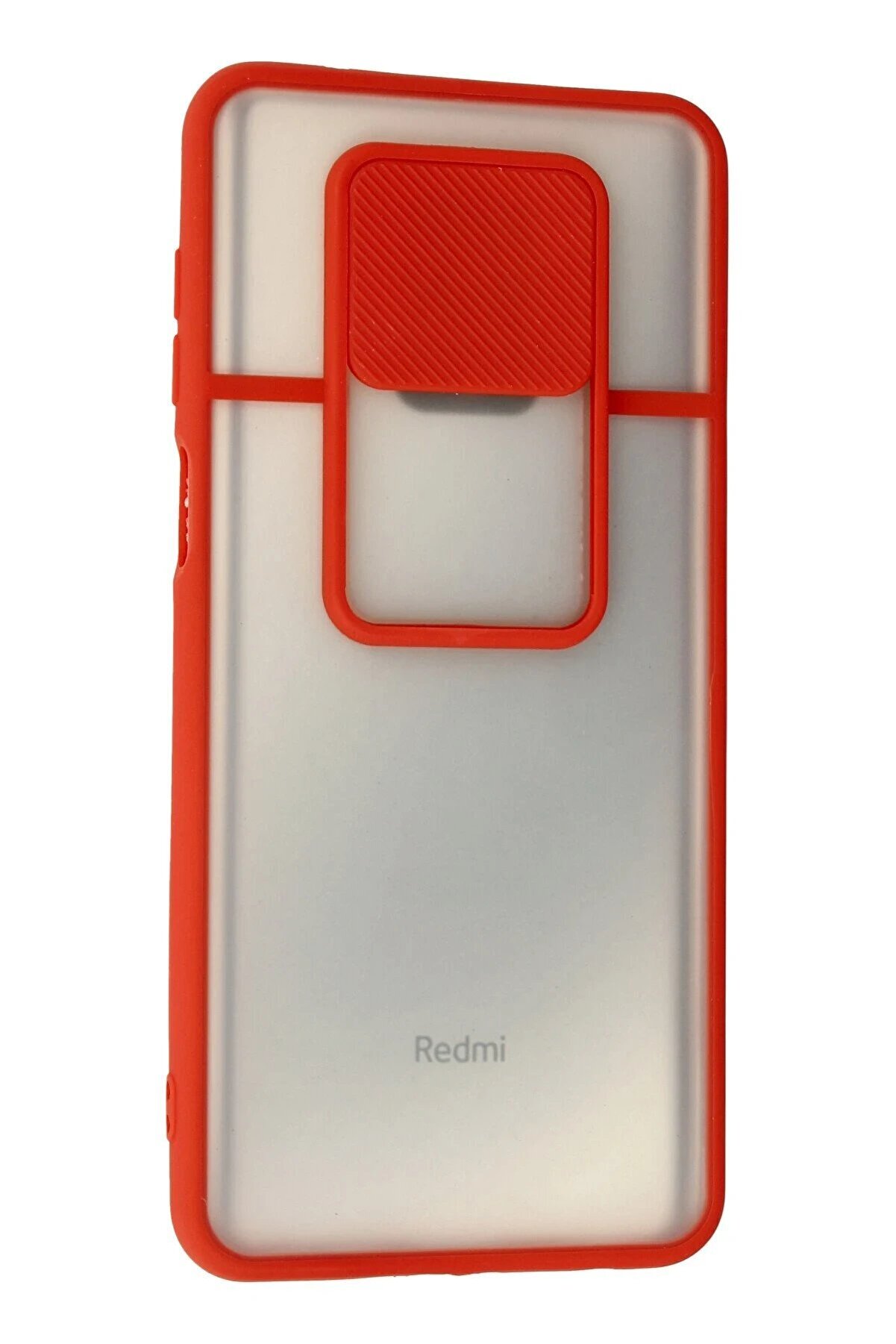 Xi̇aomi̇ Redmi̇ Note 9 Pro Kılıf Palm Buzlu Kamera S&uuml;rg&uuml;l&uuml; Si̇li̇kon - Kırmız - Dropx3461-7007