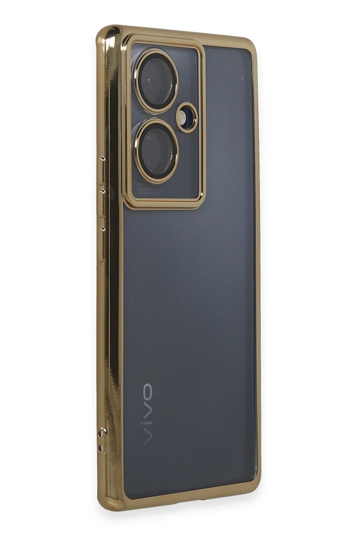 Vi̇vo V29 Li̇te Kılıf Lensli̇ Si̇li̇kon - Gold - Dropx3167-7056