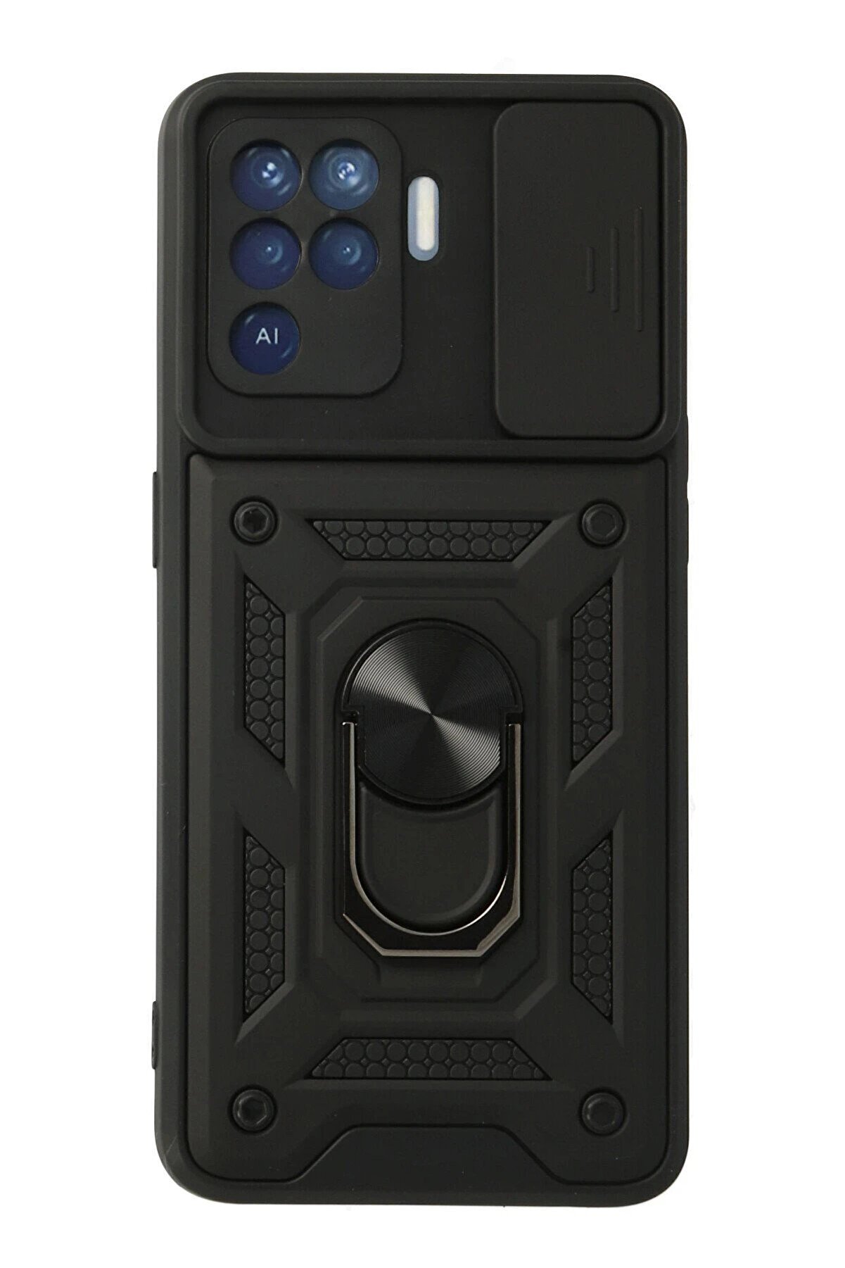 CepteToptan Oppo Reno 5 Lite Kılıf Pars Lens Y&uuml;z&uuml;kl&uuml; Silikon - Siyah - DROPX8518-2737