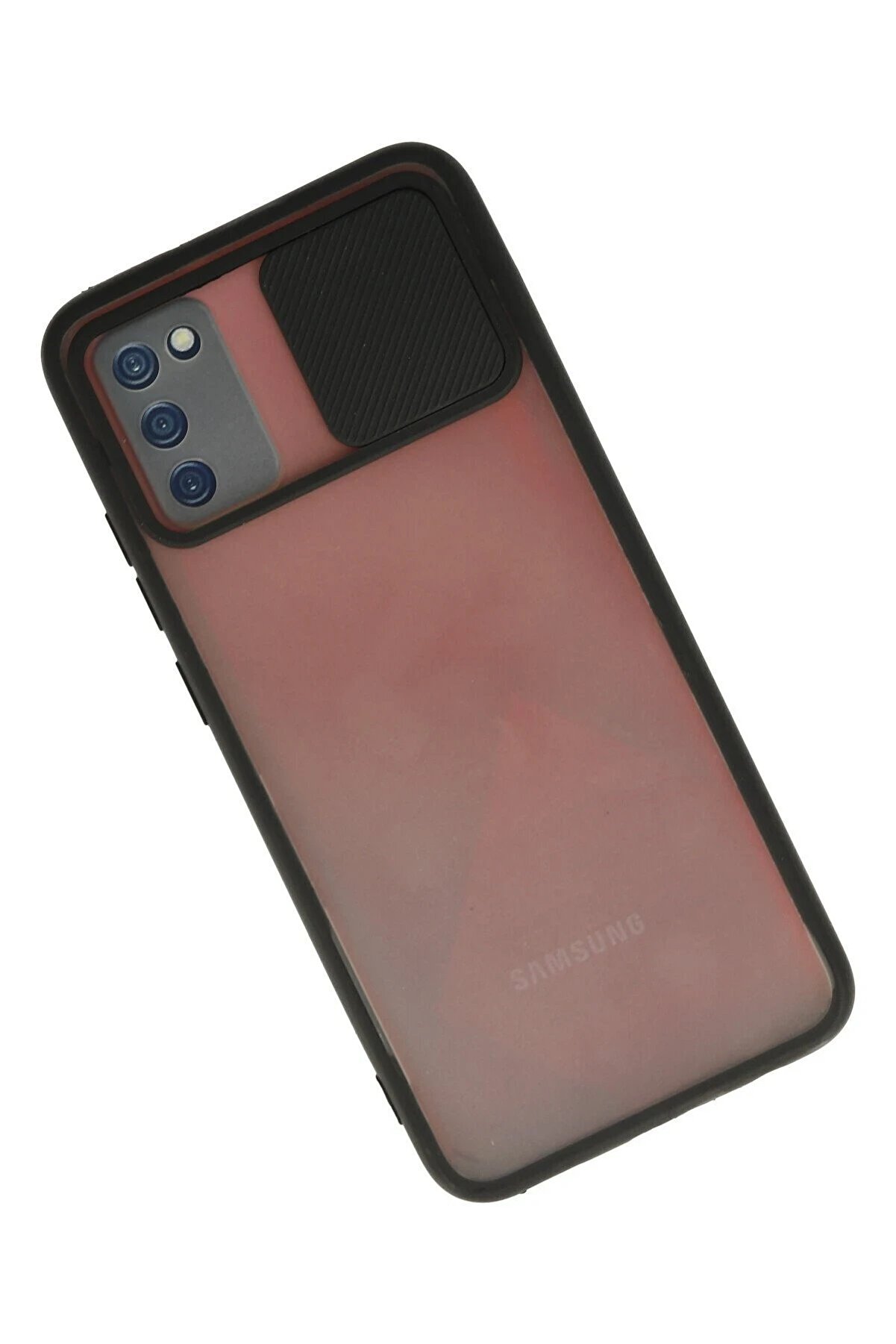 Samsung Galaxy A02S Kılıf Palm Buzlu Kamera Sürgülü Si̇li̇kon - Si̇yah - Dropx8847-2954