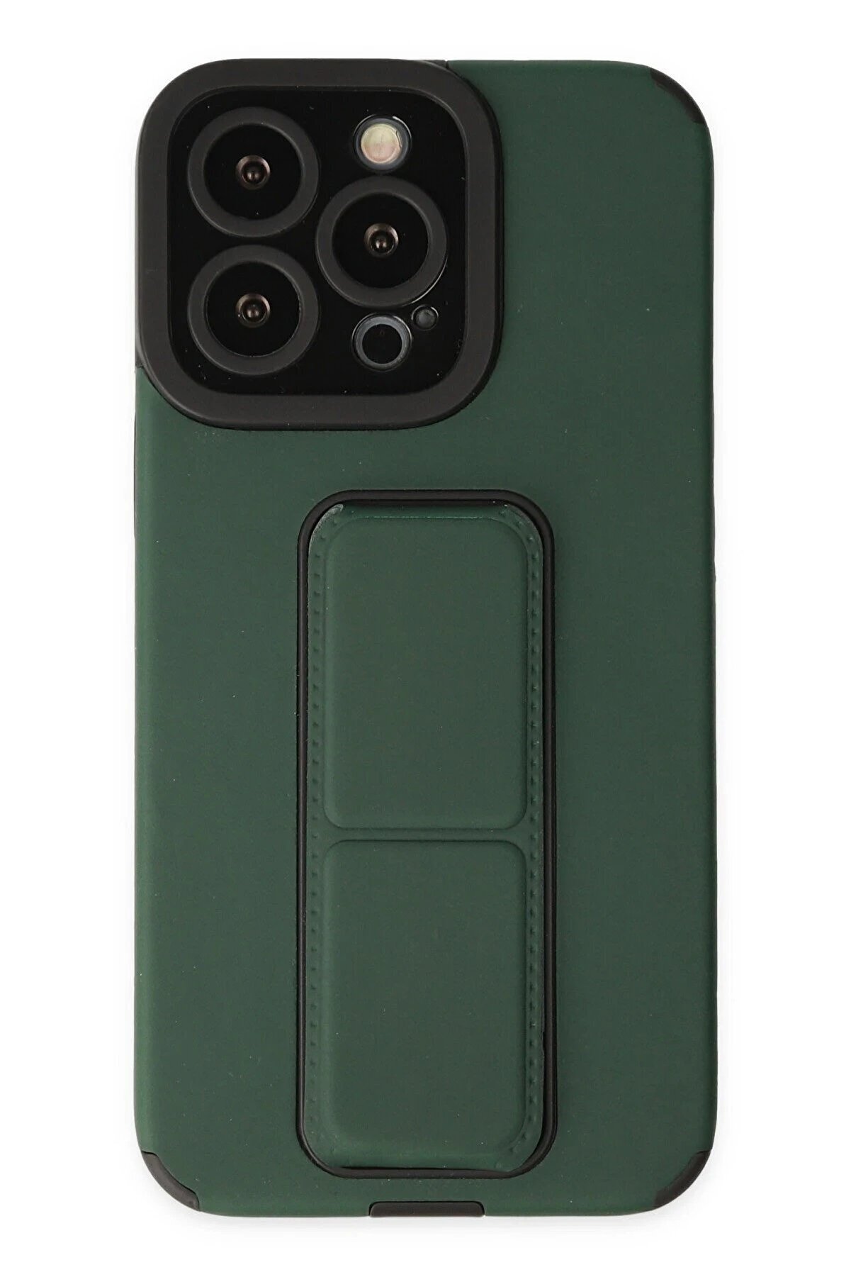 CepteToptan iPhone 13 Pro Kılıf Mega Standlı Silikon - Yeşil - DROPX2436-8013