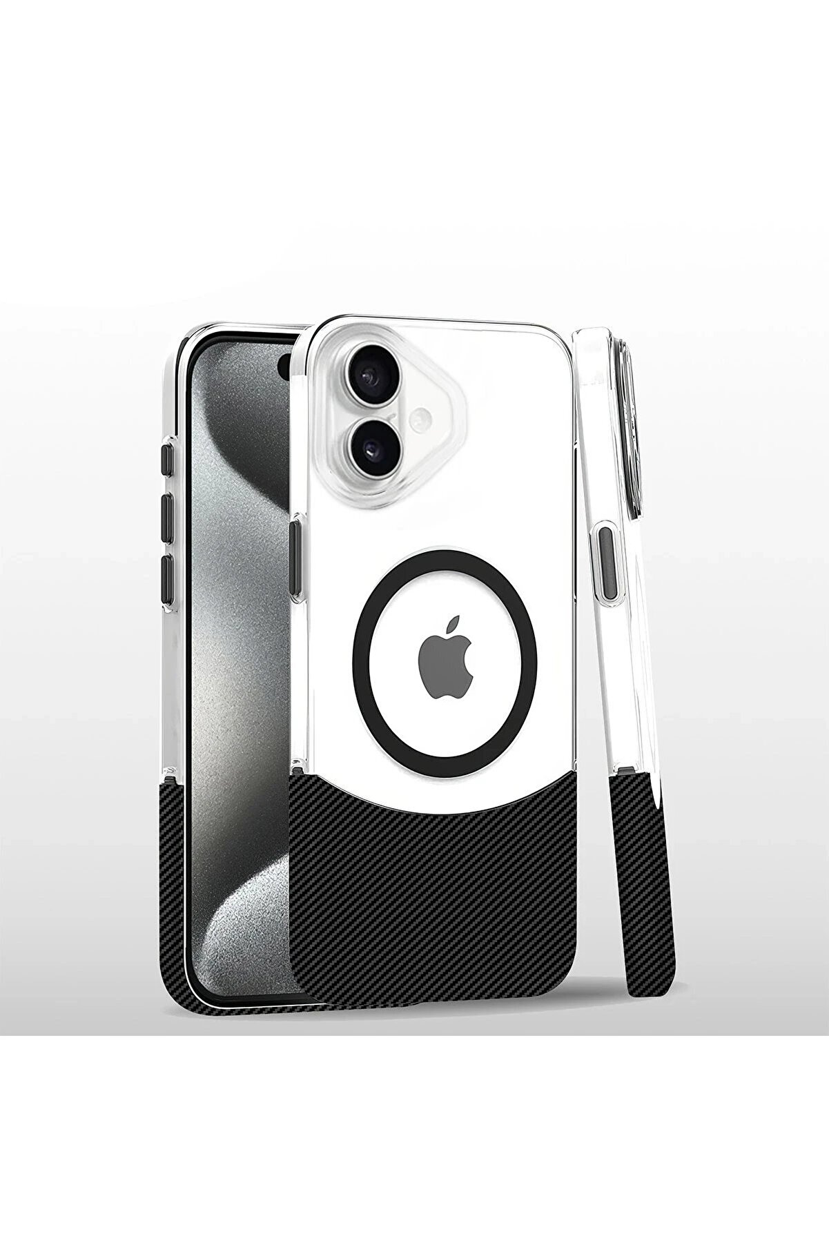 CepteToptan iPhone 16 Plus Carbon Puzzle Magsafe Kapak - Siyah - DROPX4087-8019