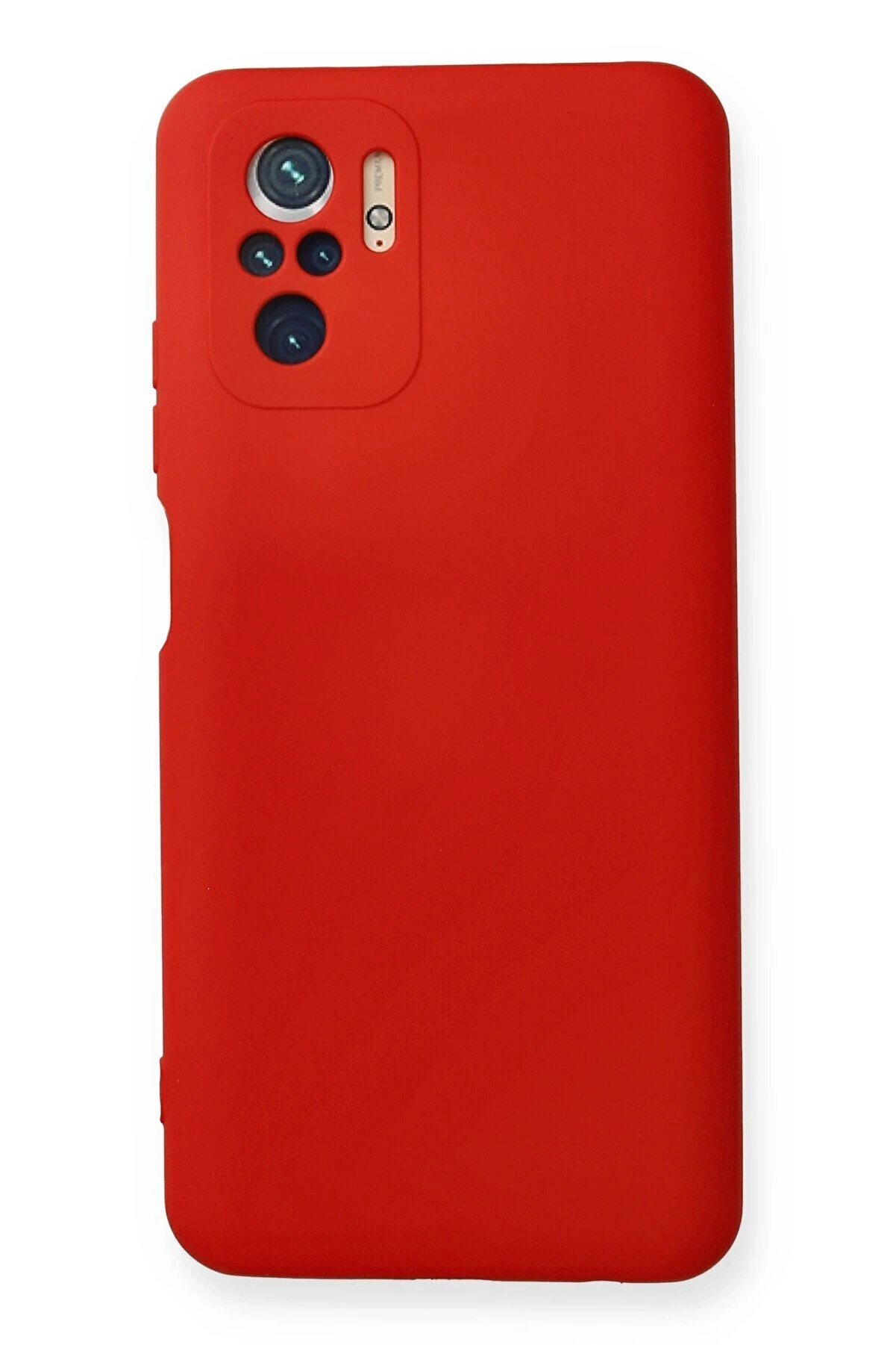 CepteToptan Xiaomi Redmi Note 10 Kılıf Nano içi Kadife Silikon - Kırmızı - DROPX4320-9026