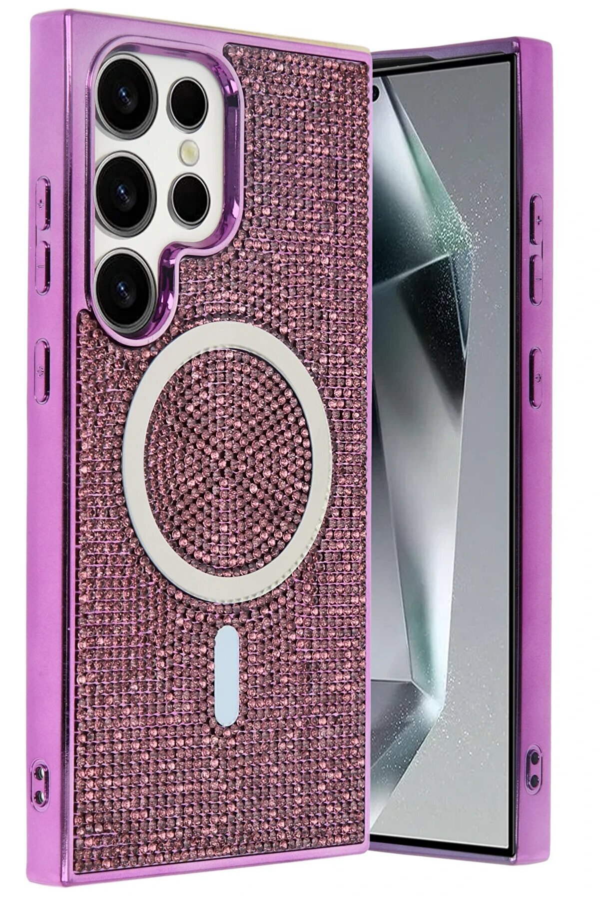 Samsung Galaxy S23 Ultra Helen Magsafe Kapak - Deri̇n Mor - Dropx8969-3960