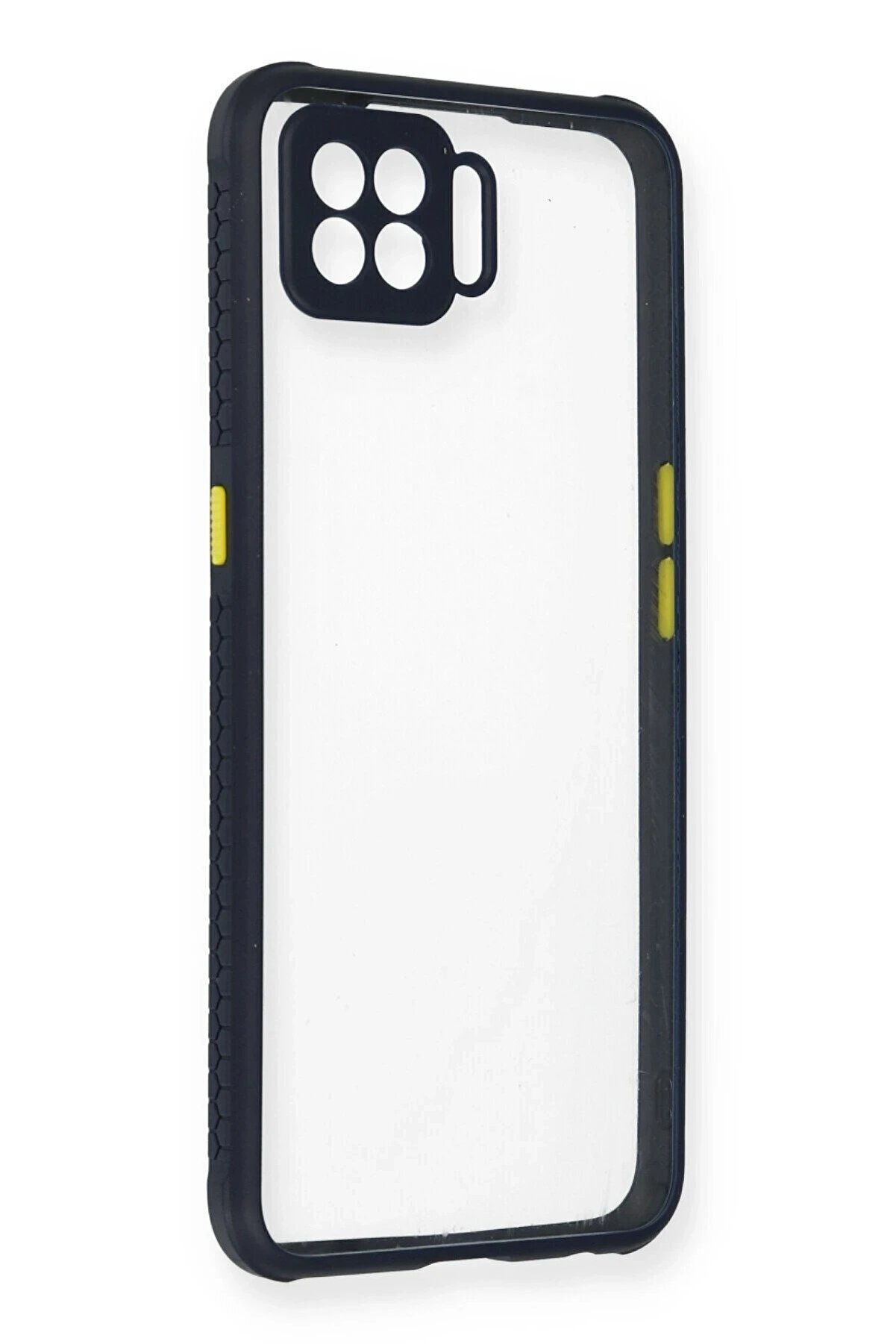 CepteToptan Oppo Reno 4 Lite Kılıf Miami Şeffaf Silikon - Lacivert - DROPX7211-9513