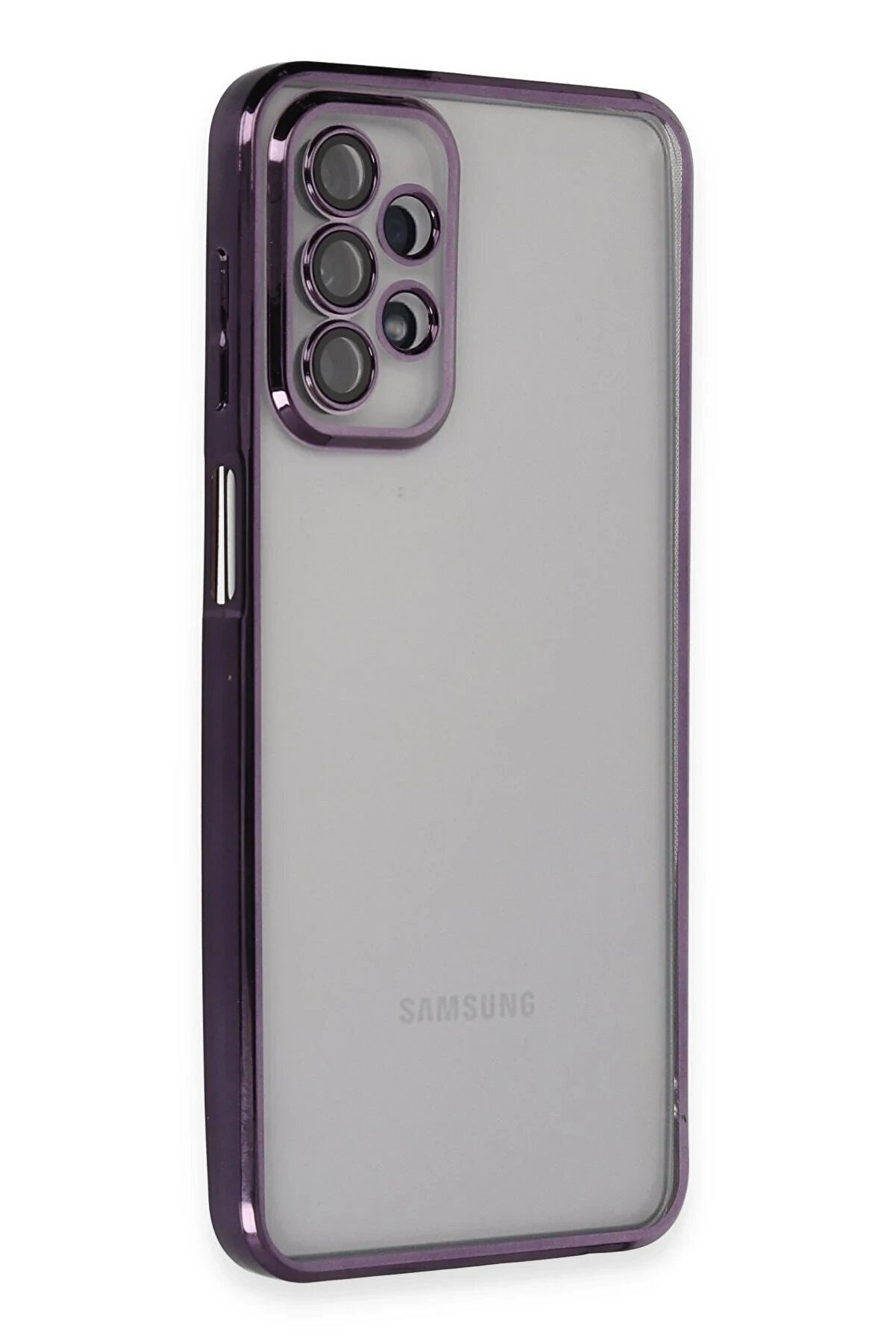 CepteToptan Samsung Galaxy A23 4G Kılıf Lensli Silikon - Mor - DROPX6952-5090