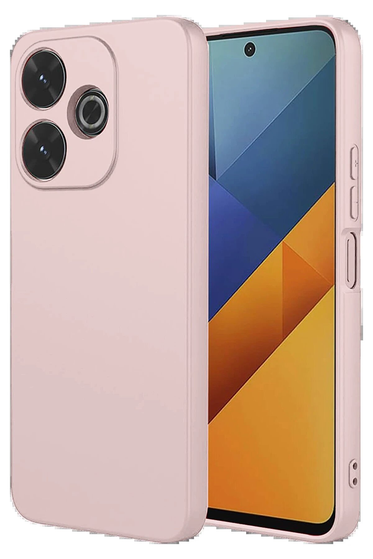 Xi̇aomi̇ Redmi̇ 13 4G Kılıf Nano İçi̇ Kadi̇fe Si̇li̇kon - Pudra - Dropx2387-2567