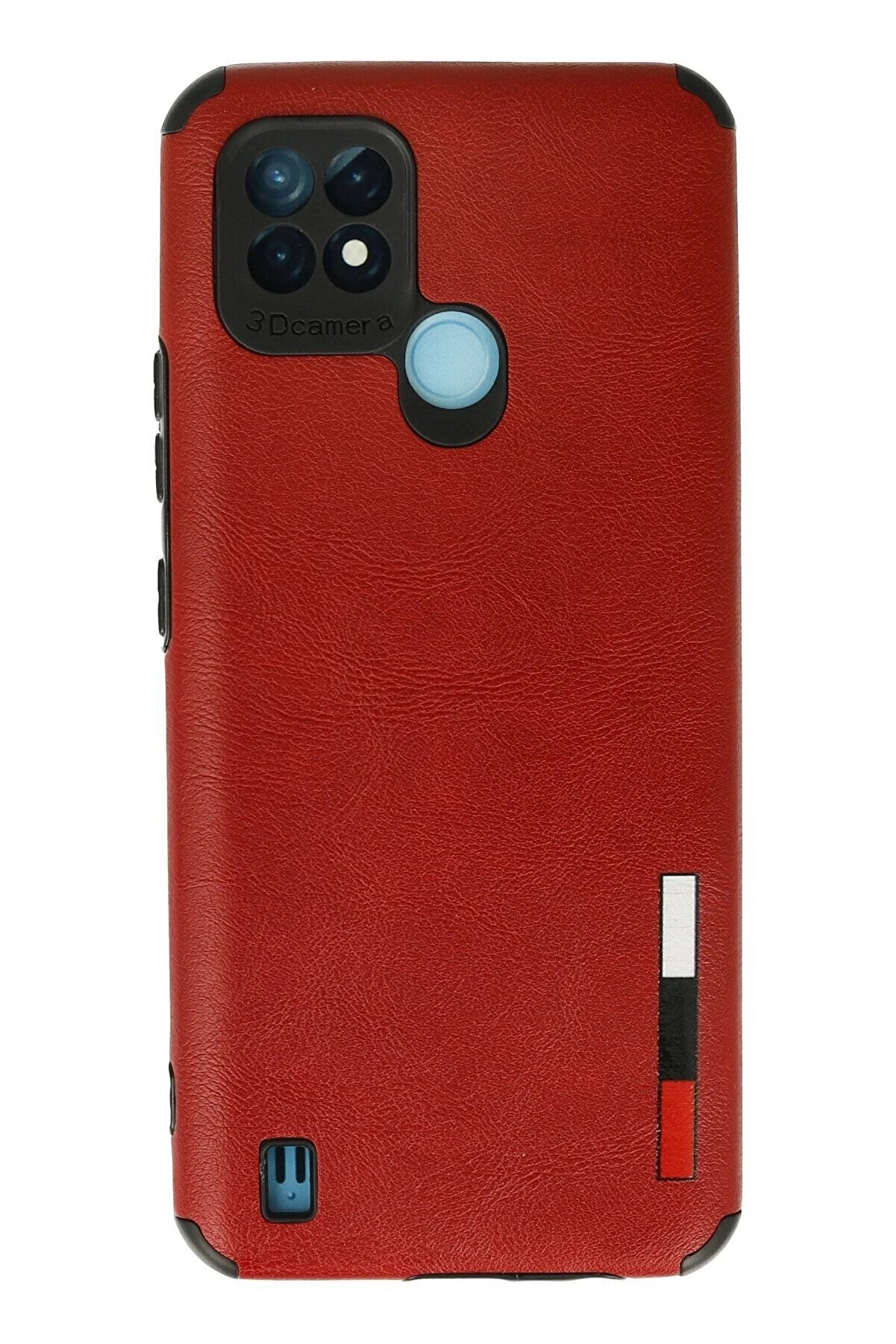 CepteToptan Realme C21 Kılıf Loop Deri Silikon - Kırmızı - DROPX3436-5919