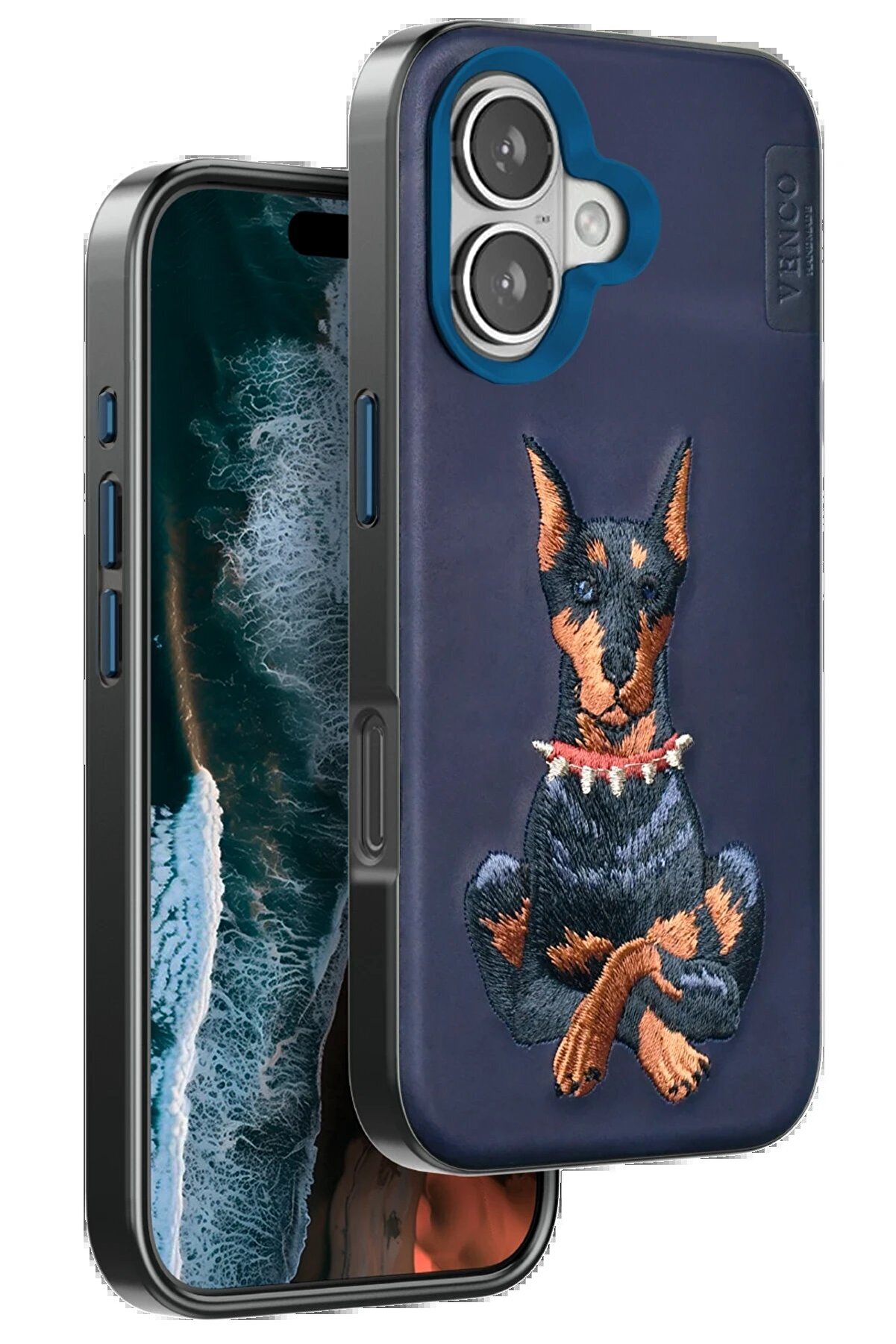 CepteToptan iPhone 16 Perma Desenli Kapak - Lacivert - DROPX9287-3876