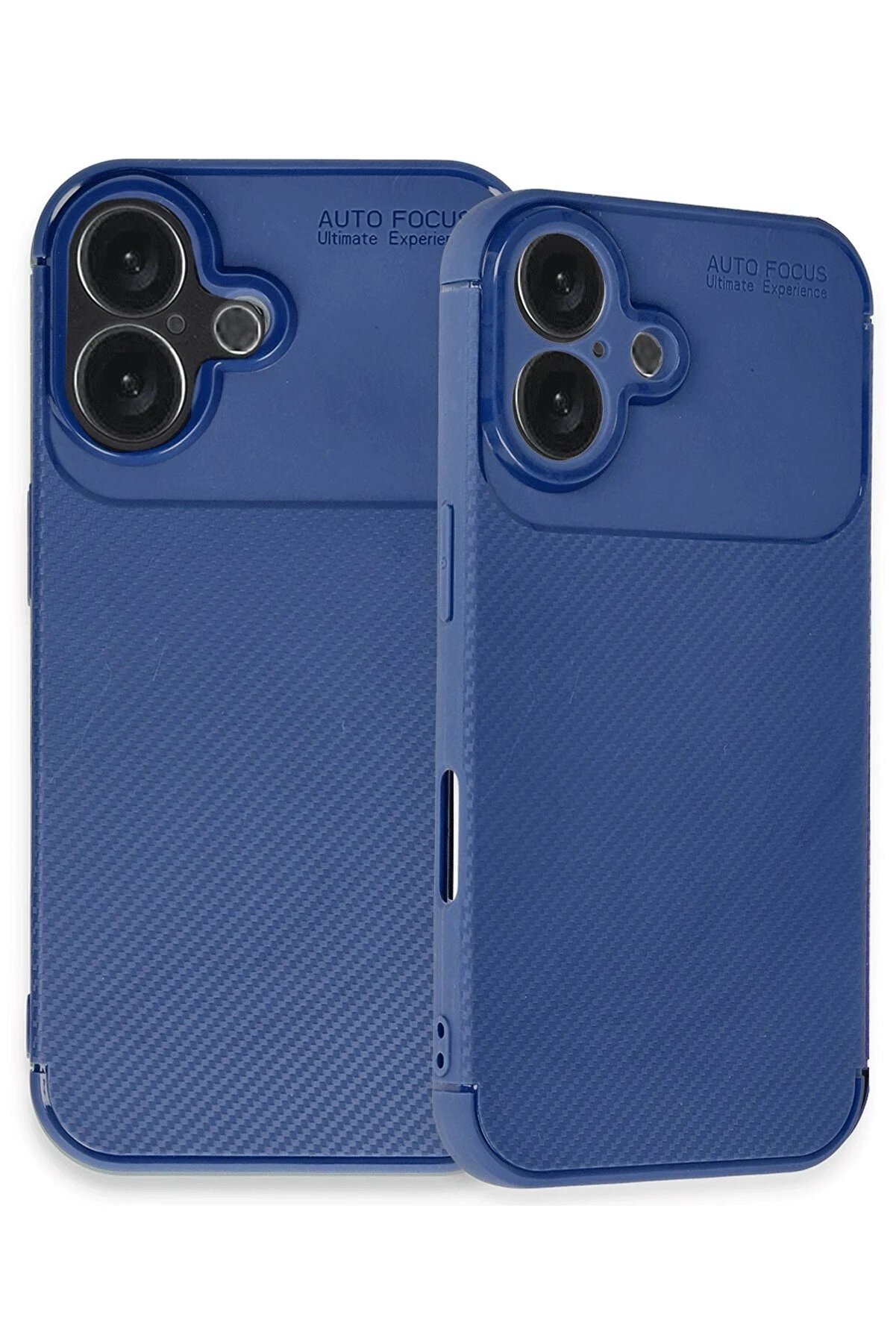 İphone 16 Plus Kılıf Auto Focus Karbon Kapak - Laci̇vert - Dropx7540-4741