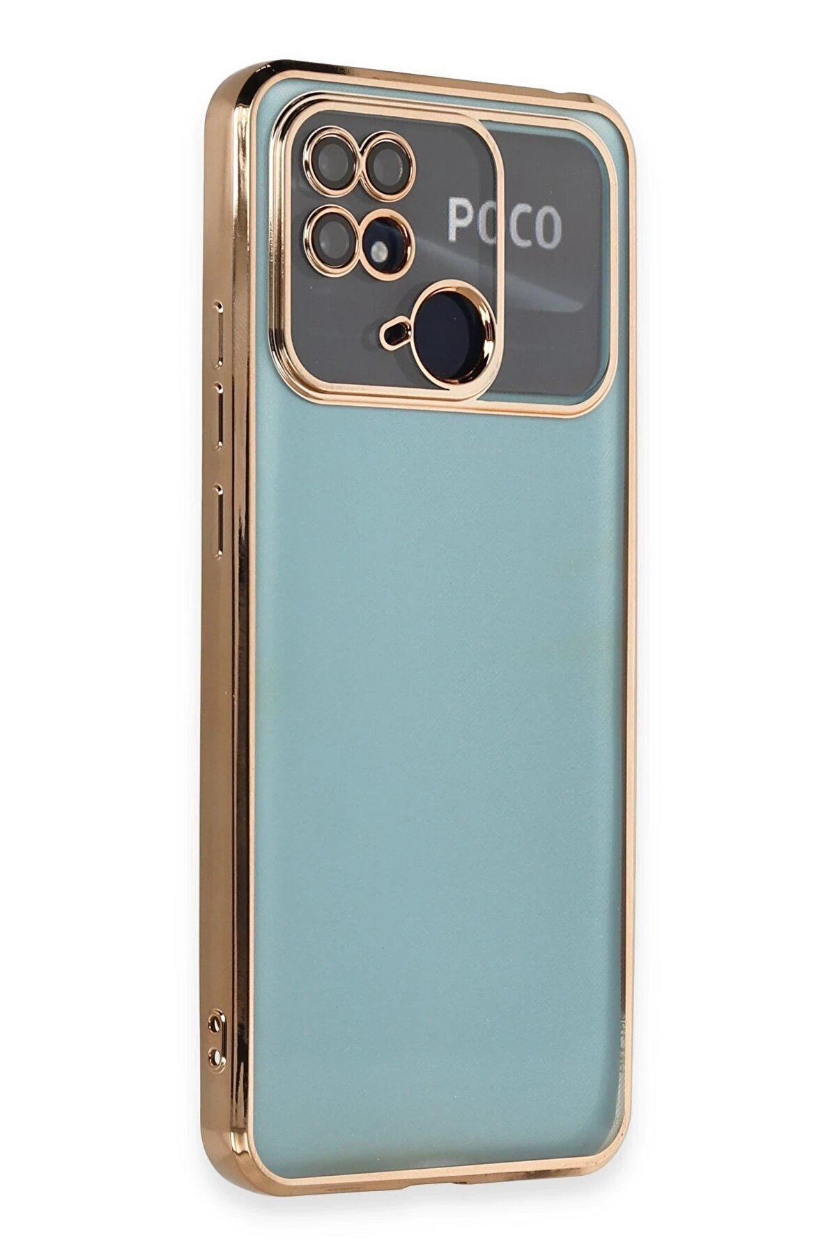 CepteToptan Xiaomi Redmi 10C Kılıf Lensli Silikon - Gold - DROPX8740-3844