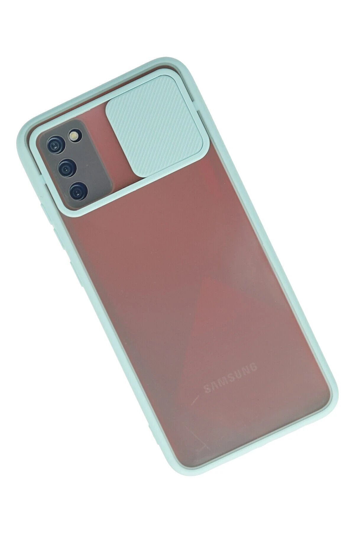 Samsung Galaxy A02S Kılıf Palm Buzlu Kamera S&uuml;rg&uuml;l&uuml; Si̇li̇kon - Turkuaz - Dropx3634-4985