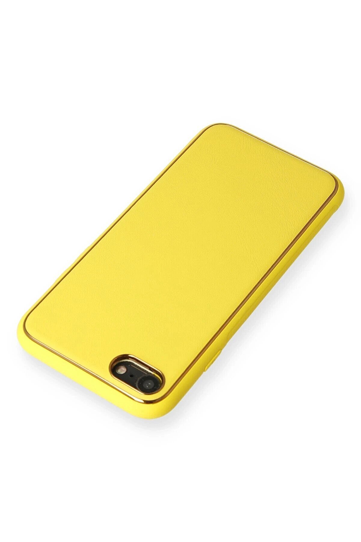 İphone 7 Kılıf Coco Deri̇ Si̇li̇kon Kapak - Sarı - Dropx8121-1530