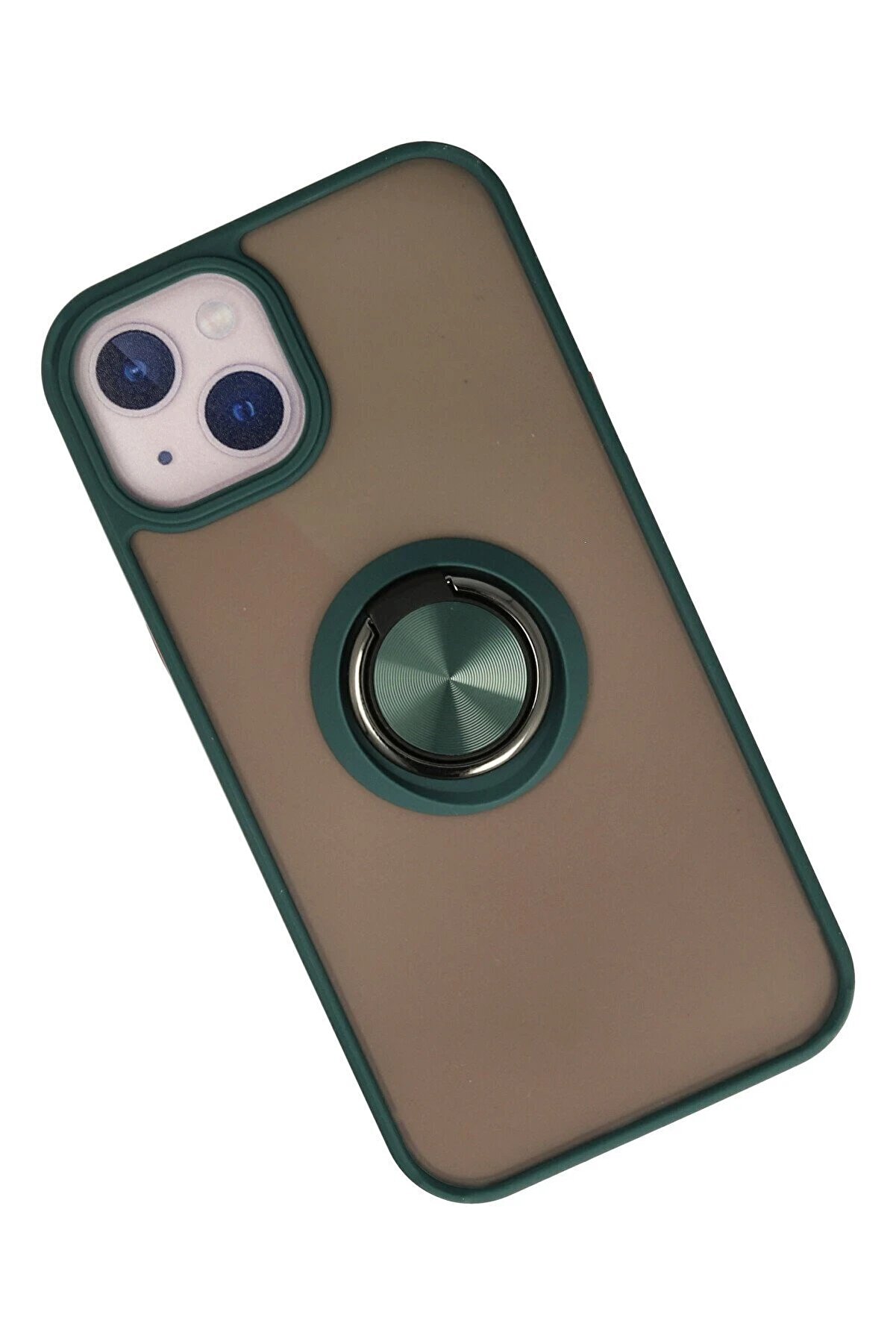 İphone 15 Kılıf Montreal Yüzüklü Si̇li̇kon Kapak - Yeşi̇l - Dropx7112-6876