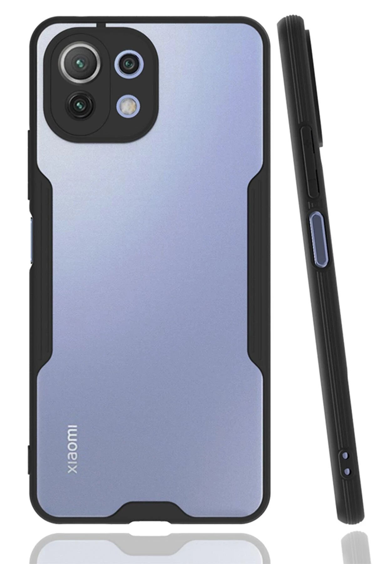 CepteToptan Xiaomi Mİ 11 Lite Kılıf Platin Silikon - Siyah - DROPX1781-1601