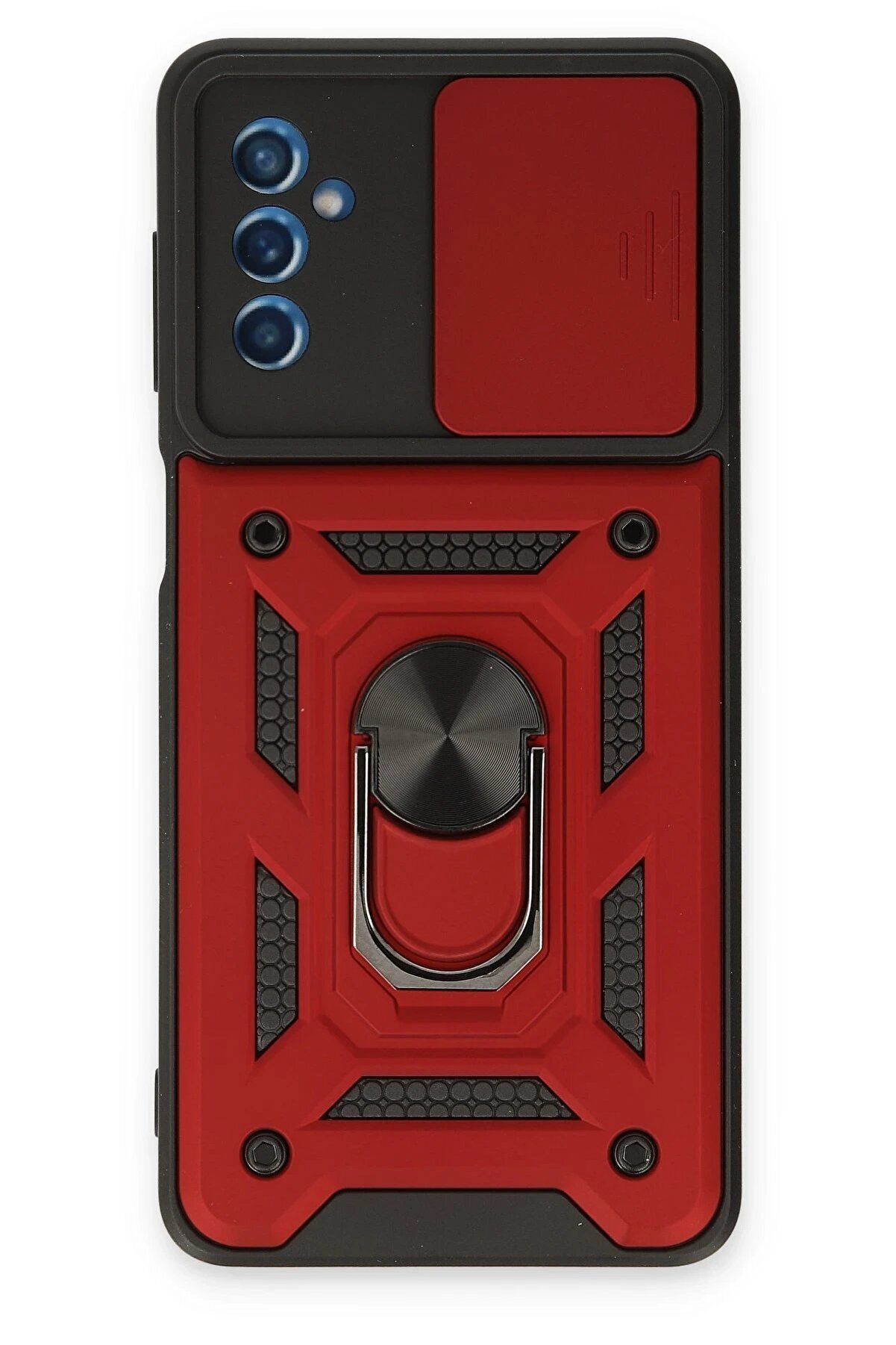 CepteToptan Samsung Galaxy M52 5G Kılıf Pars Lens Y&uuml;z&uuml;kl&uuml; Silikon - Kırmızı - DROPX8881-3732