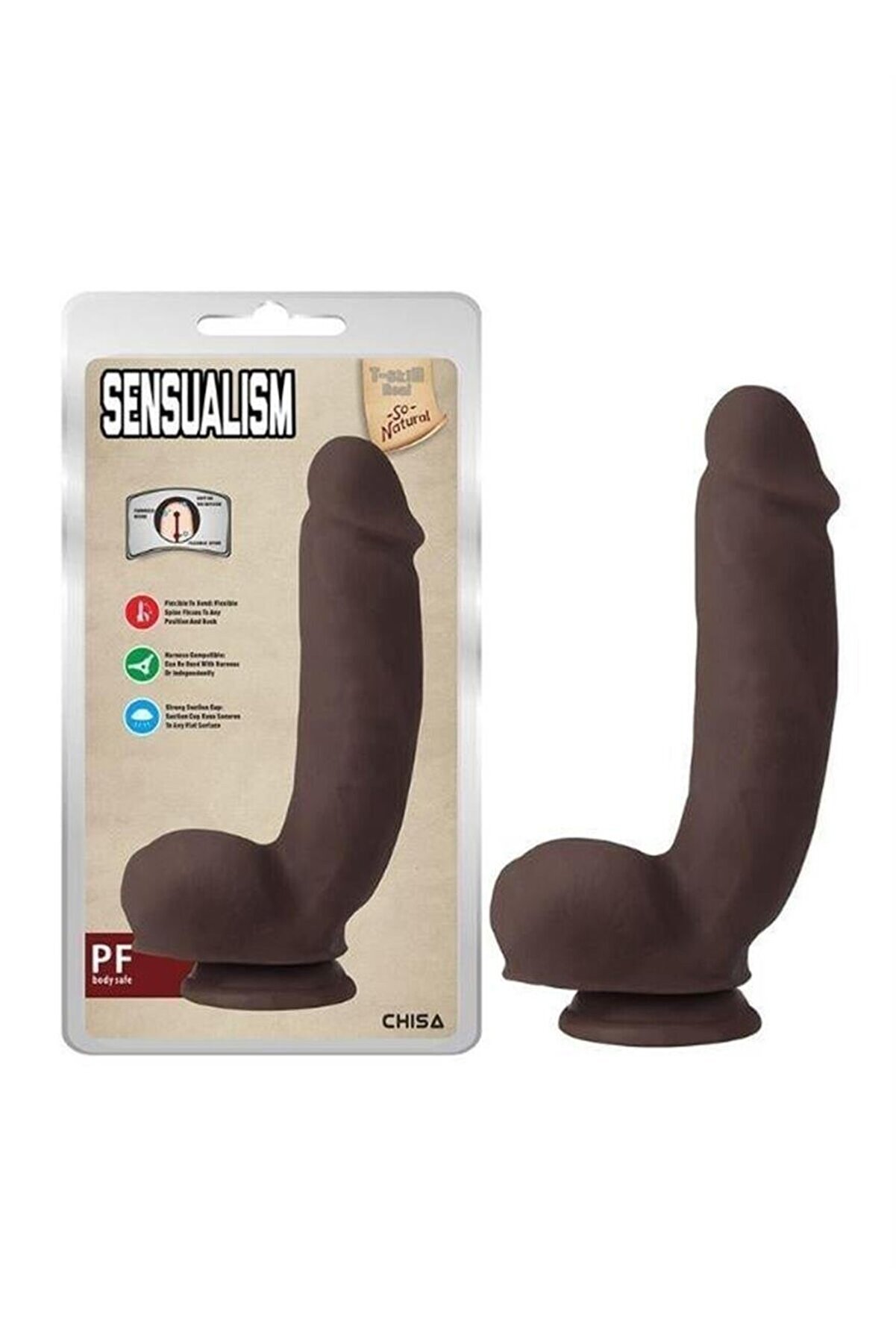 sgoyuncak Luxerosshop Sensualism Melez 21cm Kıkırdaklı Gerçekçi Dildo