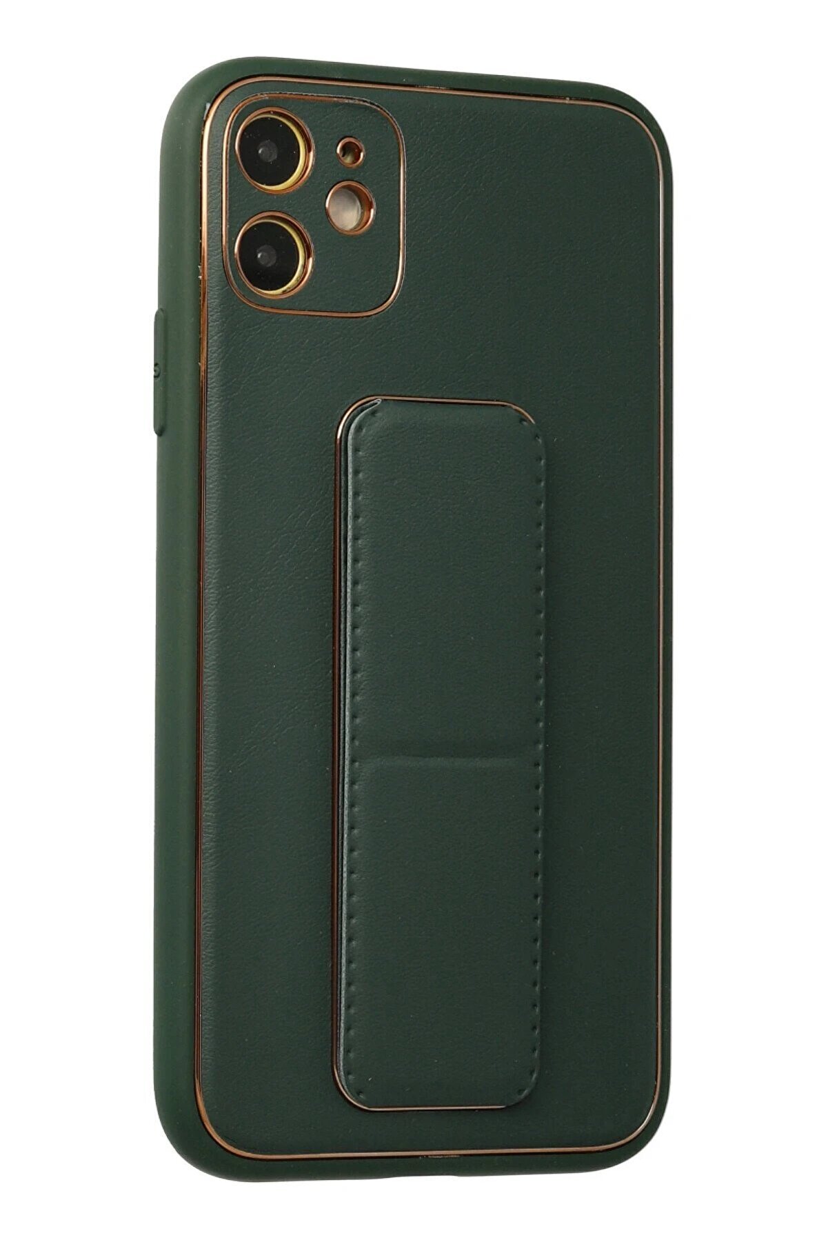 İphone 12 Kılıf Coco Deri̇ Standlı Kapak - Yeşi̇l - Dropx6899-9003