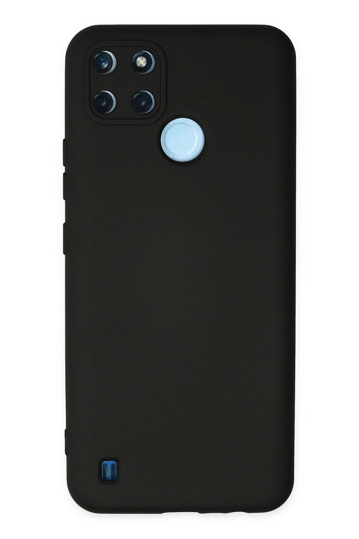 CepteToptan Realme C25Y Kılıf Nano içi Kadife Silikon - Siyah - DROPX7297-2586