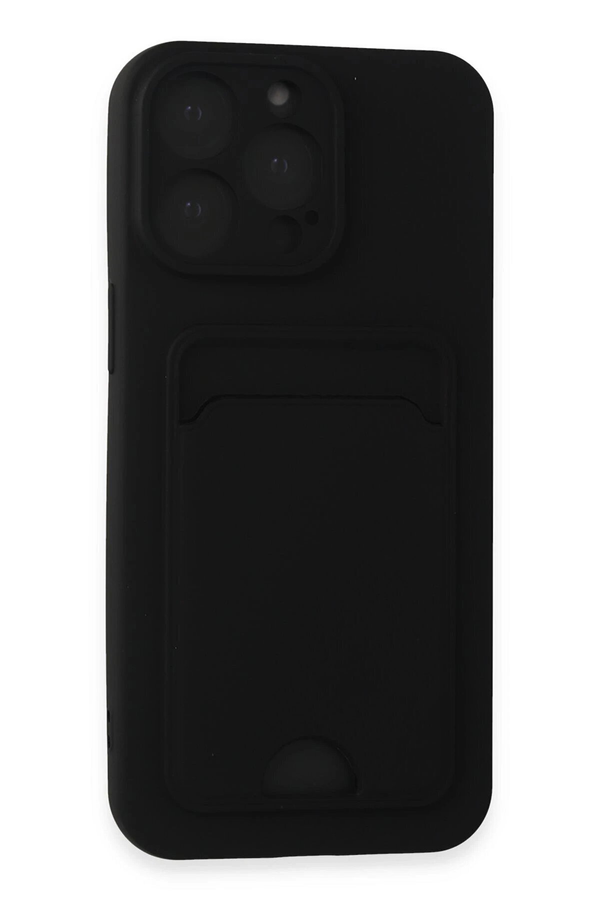 CepteToptan iPhone 15 Pro Kılıf Kelvin Kartvizitli Silikon - Siyah - DROPX1358-6454