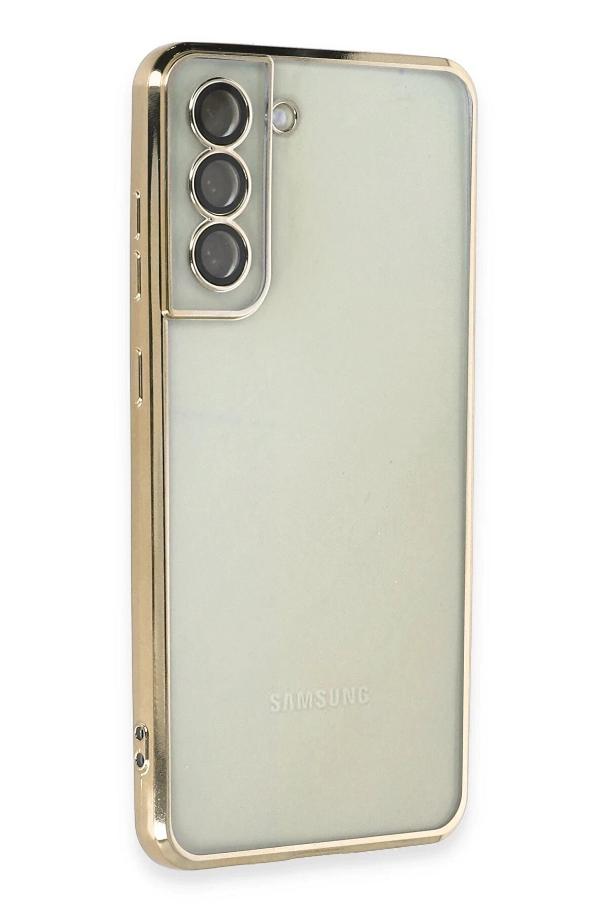 Samsung Galaxy S21 Fe Kılıf Lensli̇ Si̇li̇kon - Gold - Dropx5792-9393