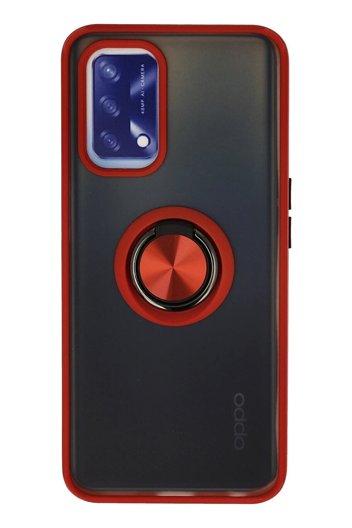 CepteToptan Oppo A74 4G Kılıf Montreal Yüzüklü Silikon Kapak - Kırmızı - DROPX5236-8556