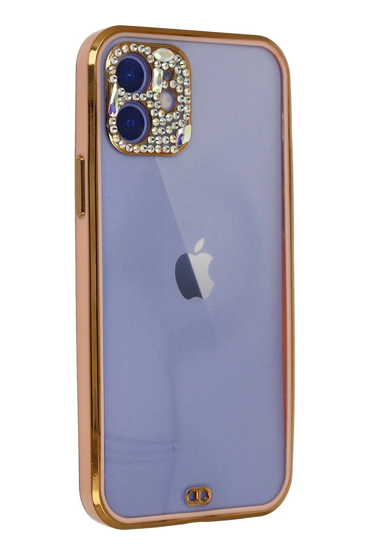 İphone 12 Kılıf Li̇va Taşlı Si̇li̇kon - Pembe - Dropx5285-2331