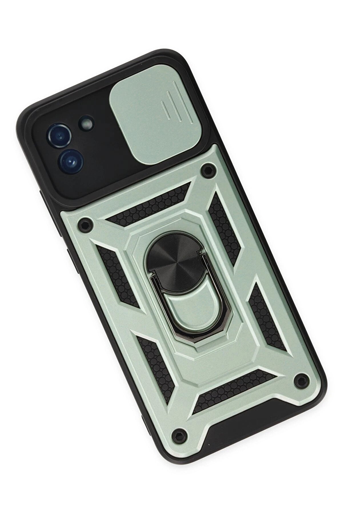 Samsung Galaxy A03 Kılıf Pars Lens Yüzüklü Si̇li̇kon - Yeşi̇l - Dropx8040-3068