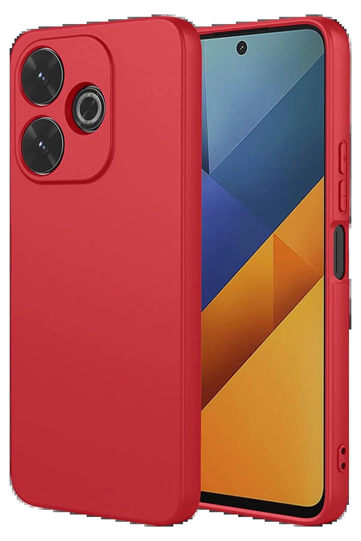 Xi̇aomi̇ Redmi̇ 13 4G Kılıf Nano İçi̇ Kadi̇fe Si̇li̇kon - Kırmızı - Dropx2280-2557