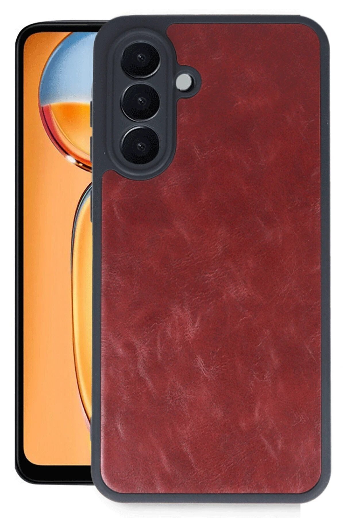 CepteToptan Samsung Galaxy A26 Kılıf Aras Deri Kapak - Bordo - DROPX5717-6666