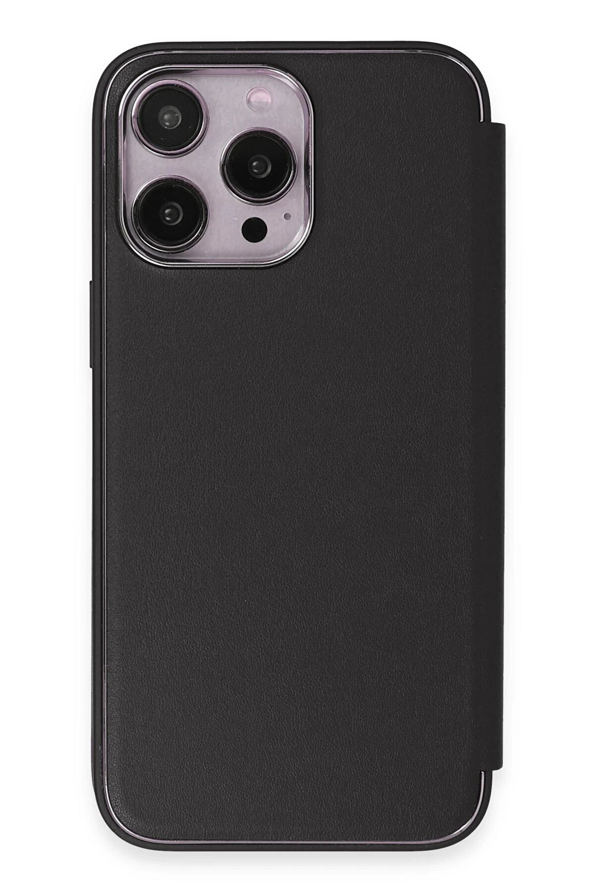 İphone 14 Pro Max Kılıf Dolpi̇n Kapaklı - Si̇yah - Dropx4846-3574