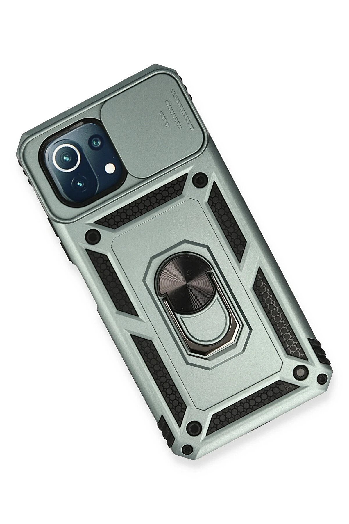 Xi̇aomi̇ Mi̇ 11 Li̇te Kılıf Pars Lens Yüzüklü Si̇li̇kon - Yeşi̇l - Dropx2244-3360