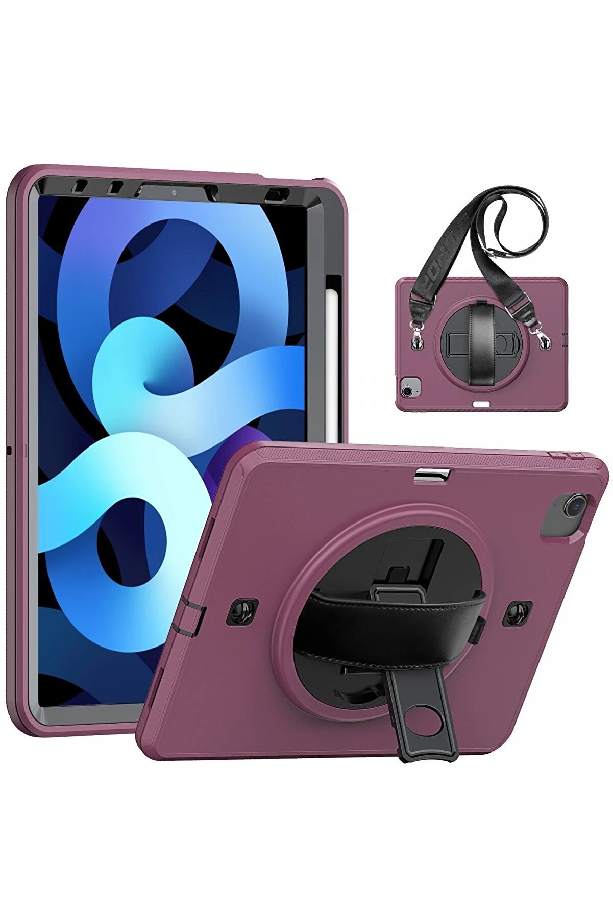 CepteToptan iPad Pro 11 (2020) Kılıf Strap-C Otterbox Tablet Kapak - Mürdüm - DROPX2892-6948