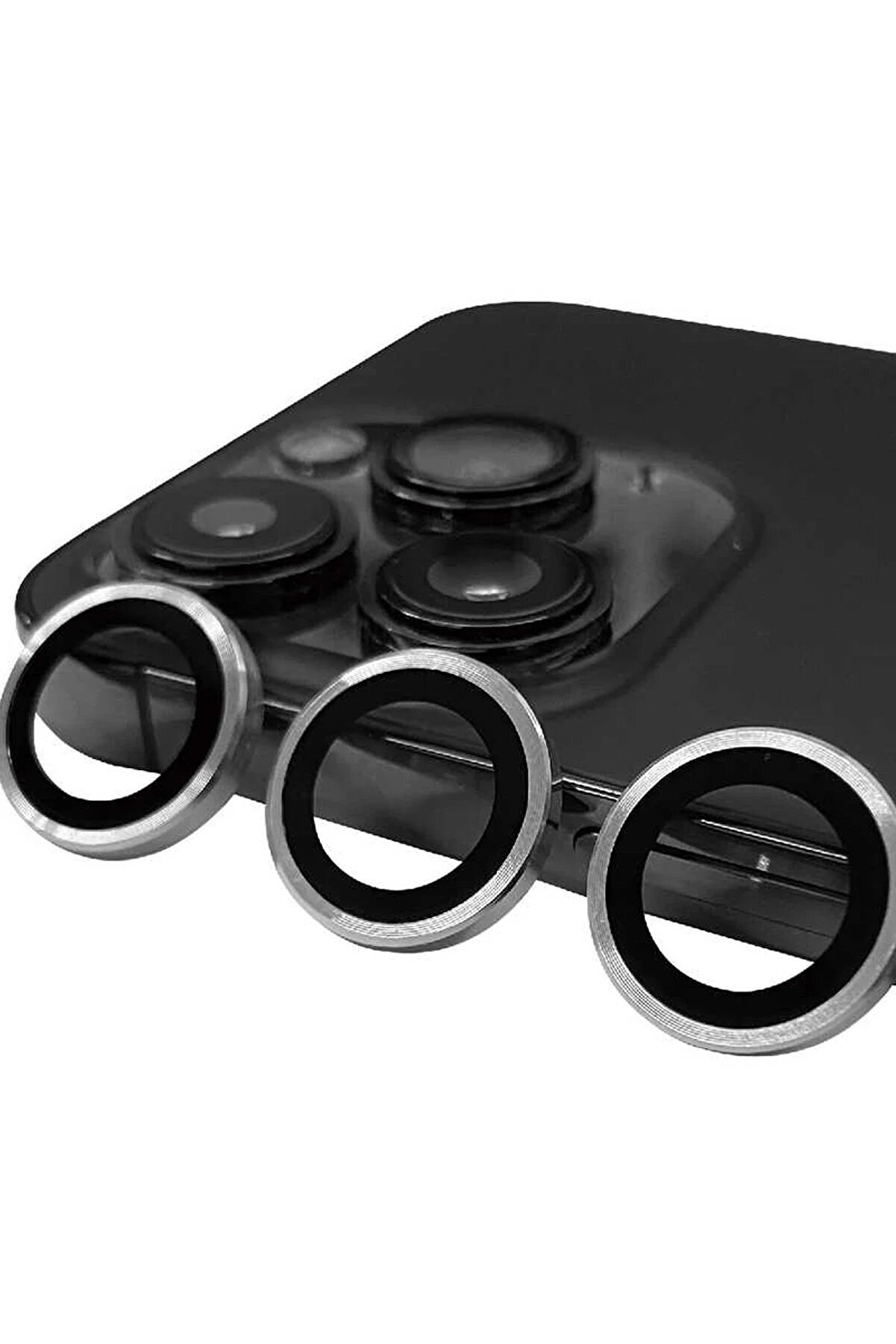 CepteToptan iPhone 15 Pro Max Raze Metal Kamera Lens - Gümüş - DROPX9874-9204