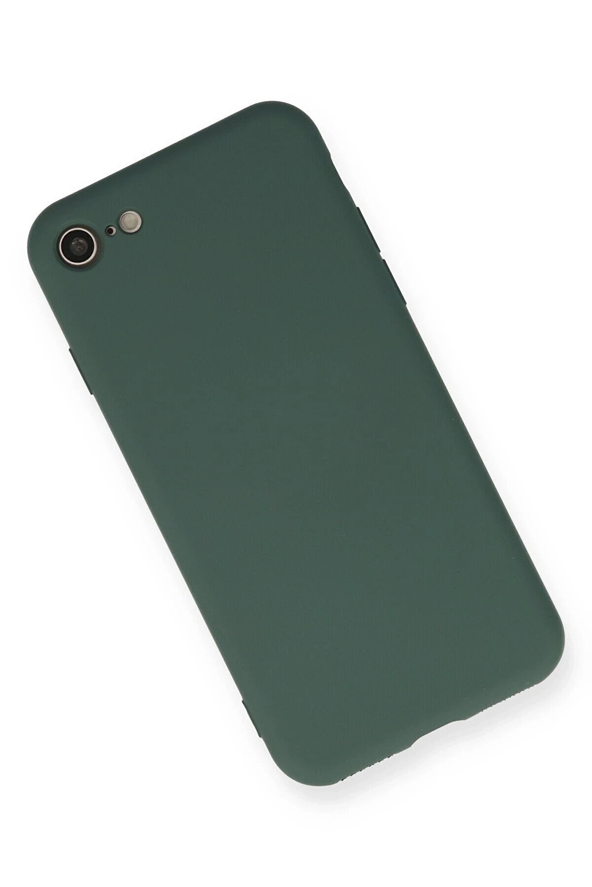 İphone 7 Kılıf Nano İ&ccedil;i̇ Kadi̇fe Si̇li̇kon - Koyu Yeşi̇l - Dropx3472-2669